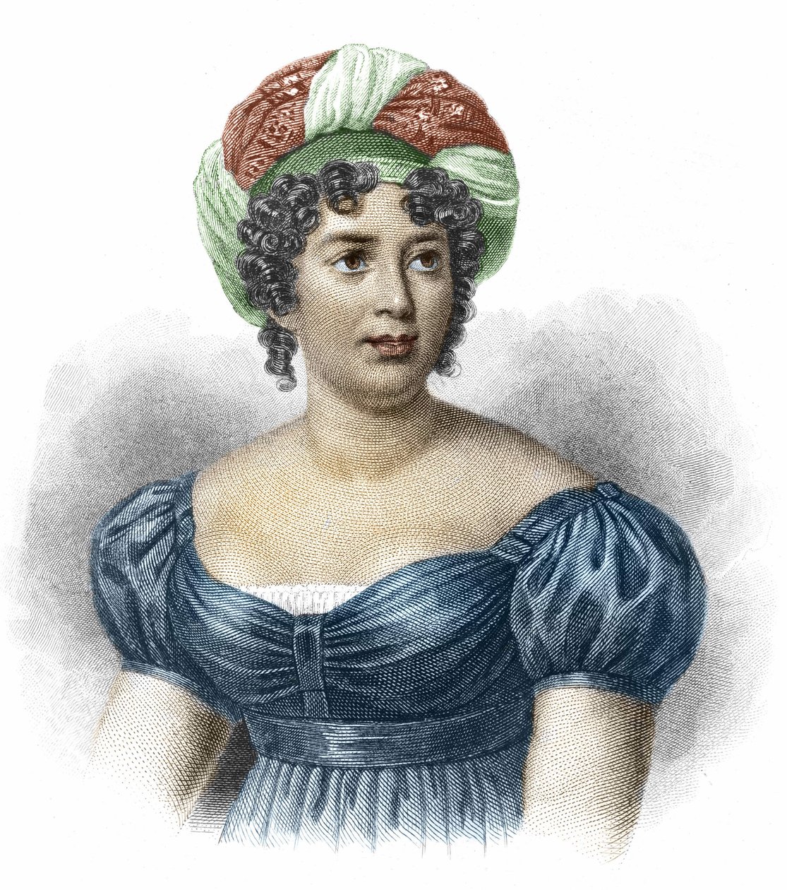 Portrait of Madame de Staël (1766-1817), Woman of Letters av Unknown artist