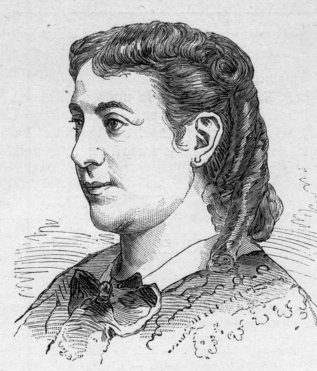 Portrait of Madeleine Brohan (1833-1900), French comedian, member of the Comedie Francaise Engraving in “” Le Monde Illustré””” n¡1168 of August 16 av Unknown artist