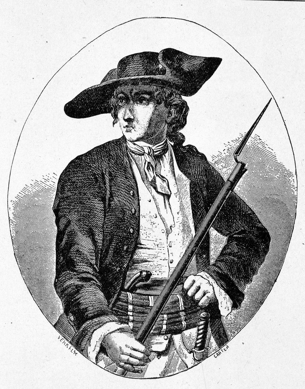 Portrett av Mandrin - gravering av Unknown artist