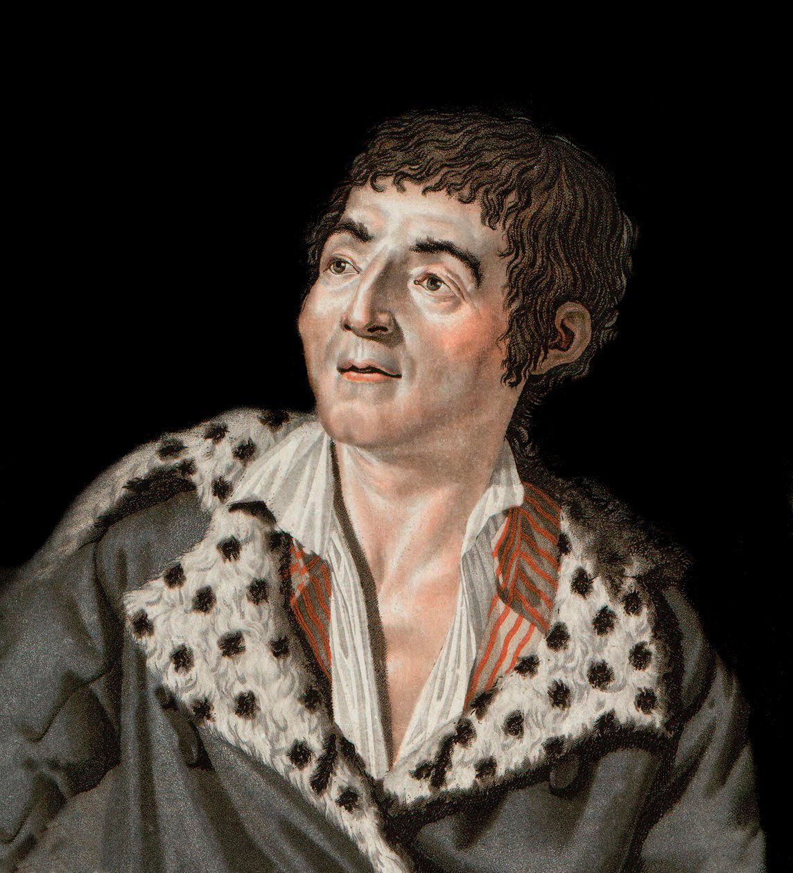 Portrett av Marat (1743-1793) - portrett av Jean-Paul (Jean Paul) Marat (1743-1793) politiker, fransk journalist - gravering av Angelique Allais av Unknown artist