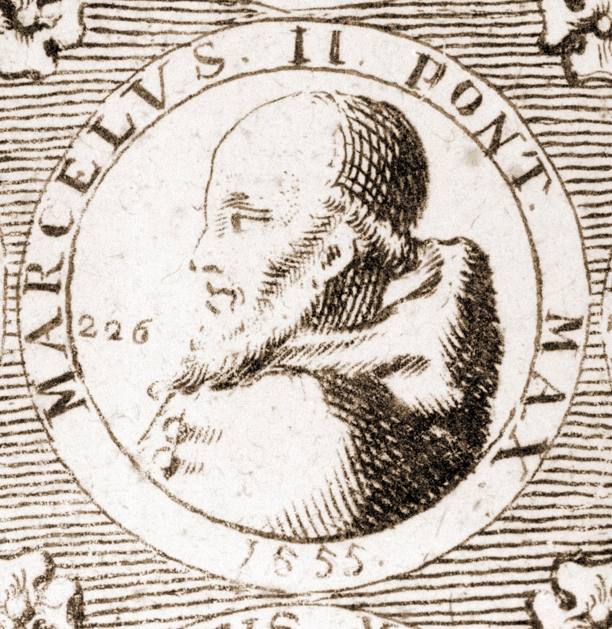 Portrett av Marcel II (1501 - 1555). av Unknown artist