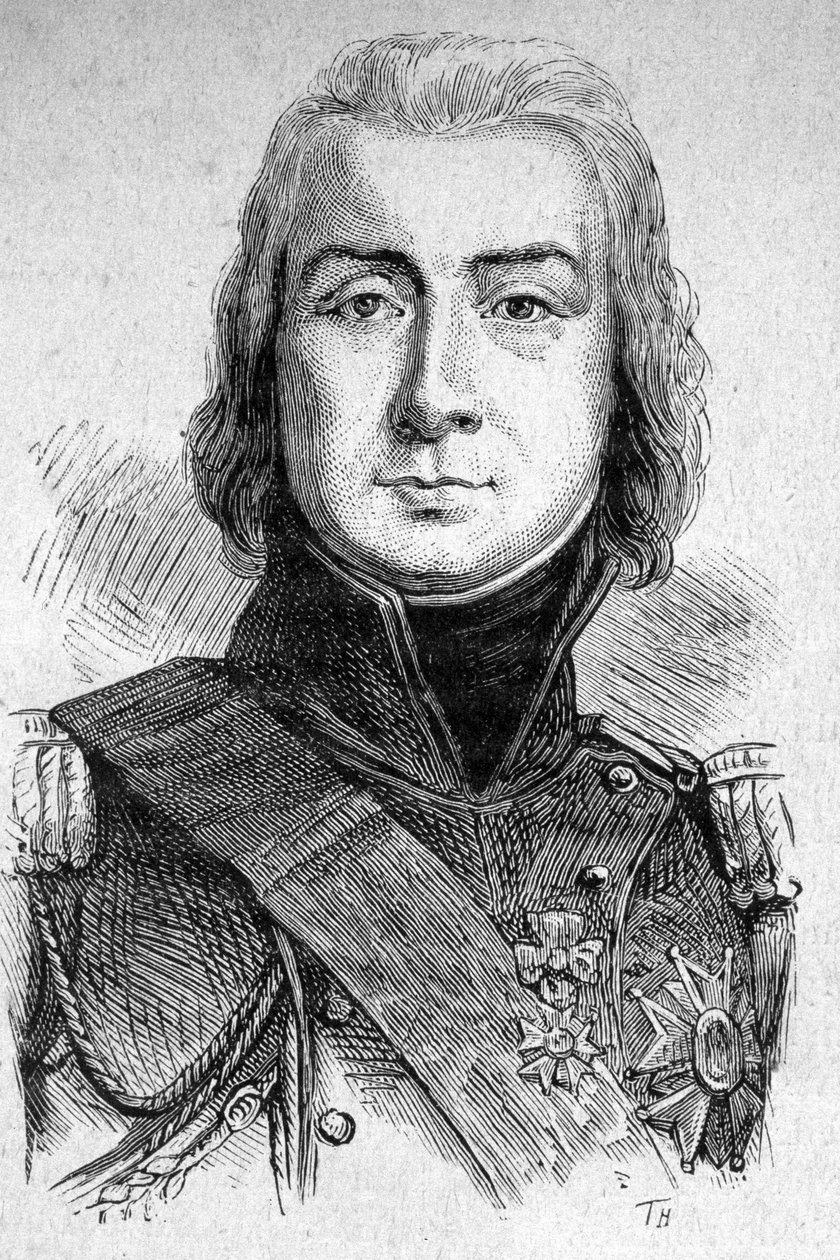 Portrett av Marechal Bessieres, hertug av Istria (1768 - 1813) - i "" Les Contemporains"", n.d. slutten av 1800-tallet. av Unknown artist