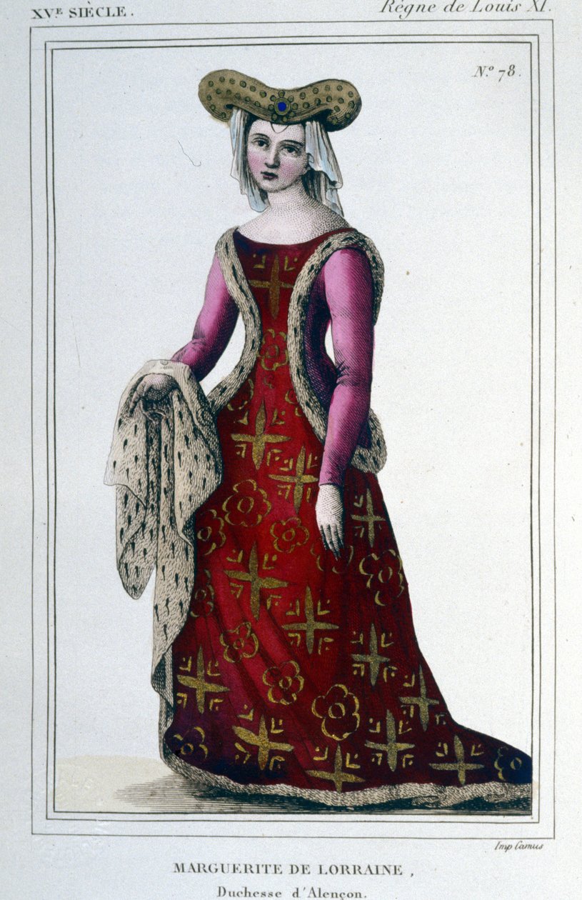 Portrett av Marguerite av Lorraine Vaudémont, hertuginne av Alençon (1463 - 1521). av Unknown artist