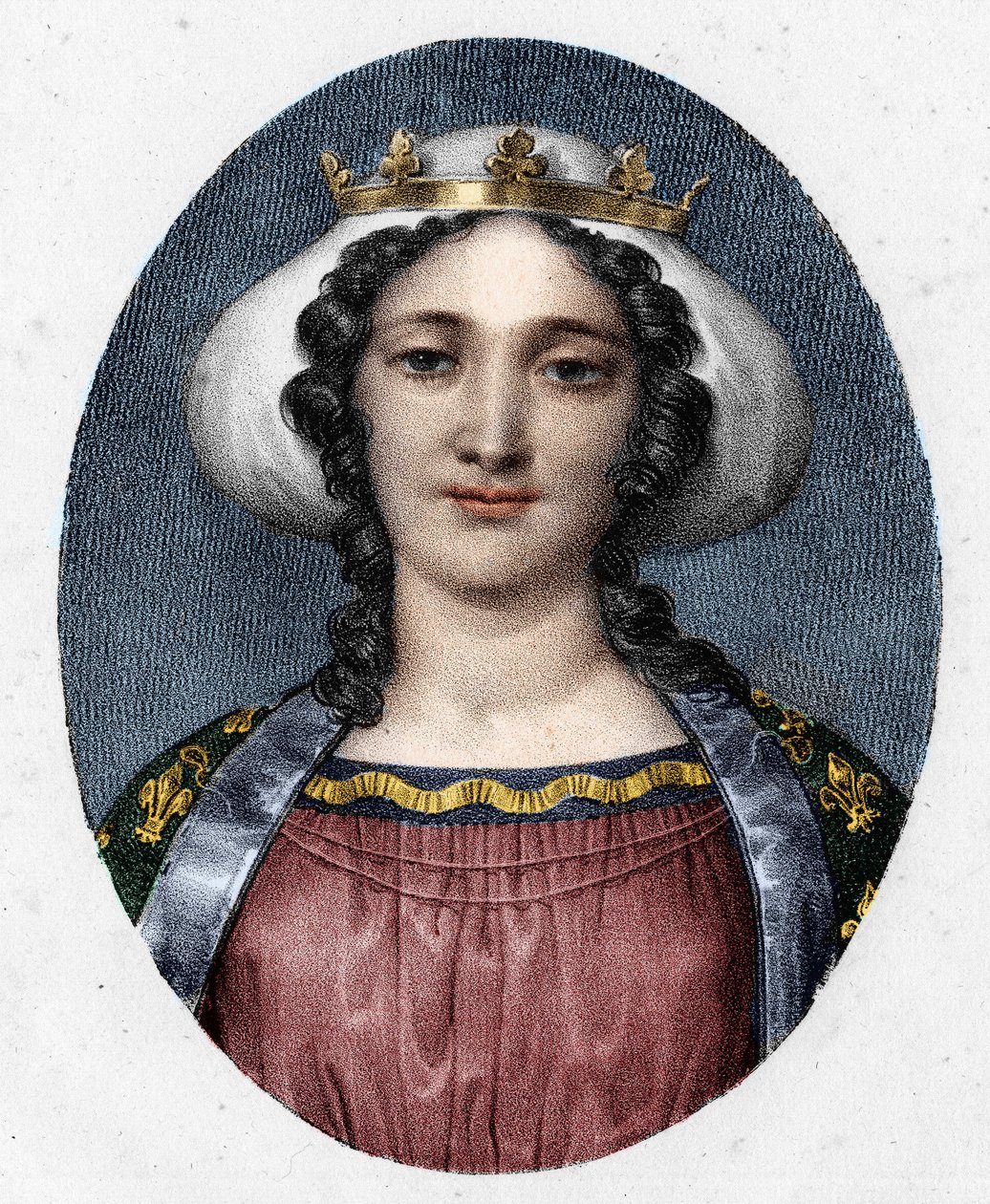 Portrett av Marguerite de Provence (1221 - 1295), dronning av Frankrike. av Unknown artist