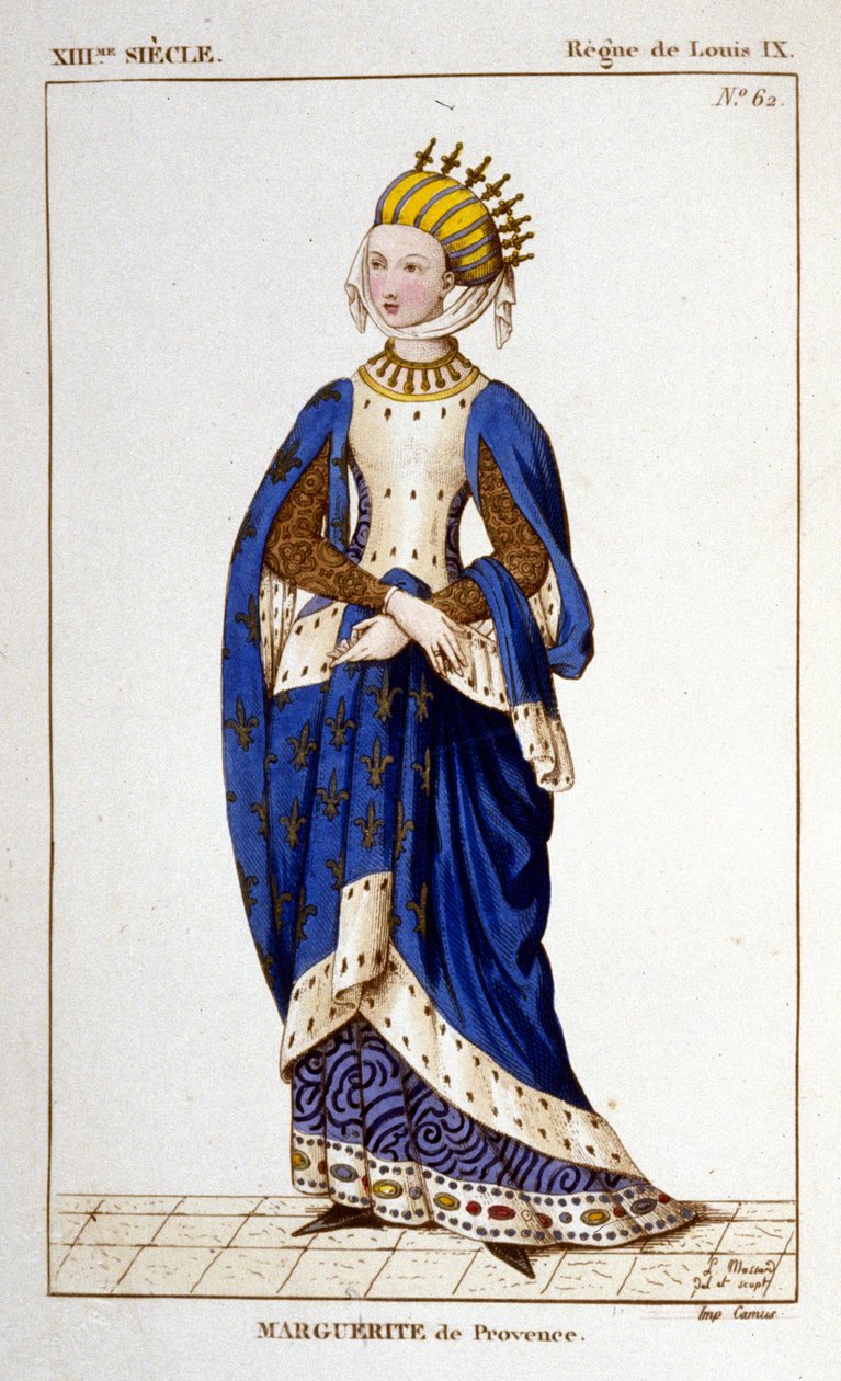 Portrett av Marguerite de Provence (1221 - 1295), dronning av Frankrike. av Unknown artist