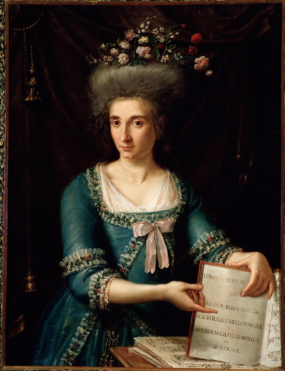 Portrett av Maria Rosa Coccia (1759-1833) italiensk cembalo og komponist Anonym maleri. 1800 ca. Bologna, borgerlig bibliografisk museum av Unknown artist