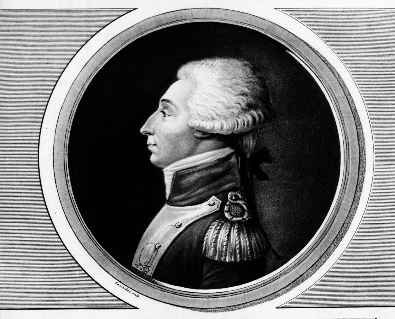 Portrett av Marie Gilbert Mottier, Marquis de La Fayette ((Lafayette av Unknown artist