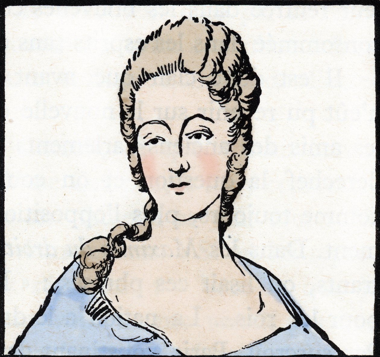 Portrett av Marie Gouze kjent som Olympe de Gouges (tegning) av Unknown Artist