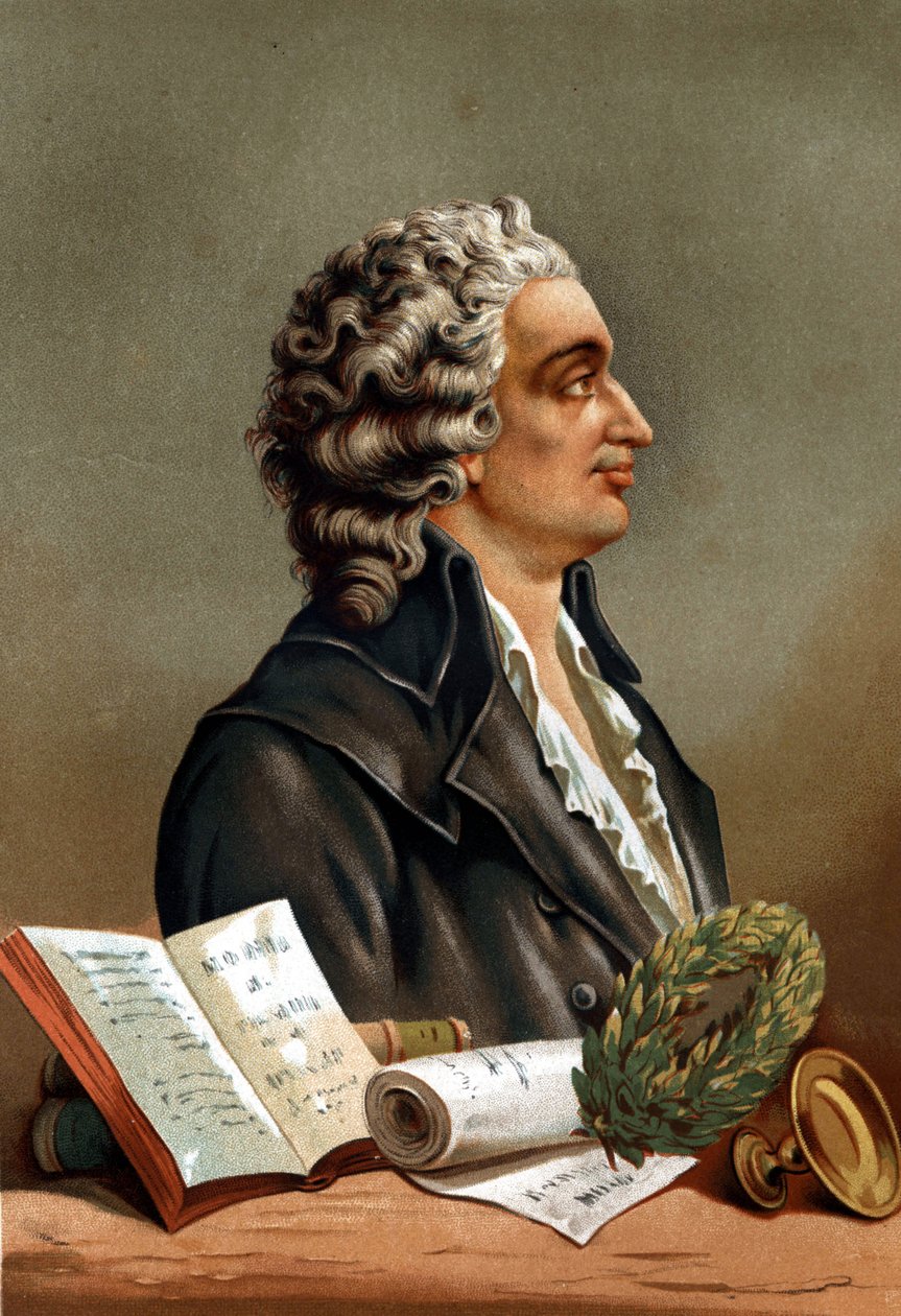 Portrait of Marie Jean Antoine Nicolas de Caritat, Marquis de Condorcet (1743 - 1794) after “La Ciencia y sus Hombres” by Louis Figuier. Barcelona 1881 av Unknown artist