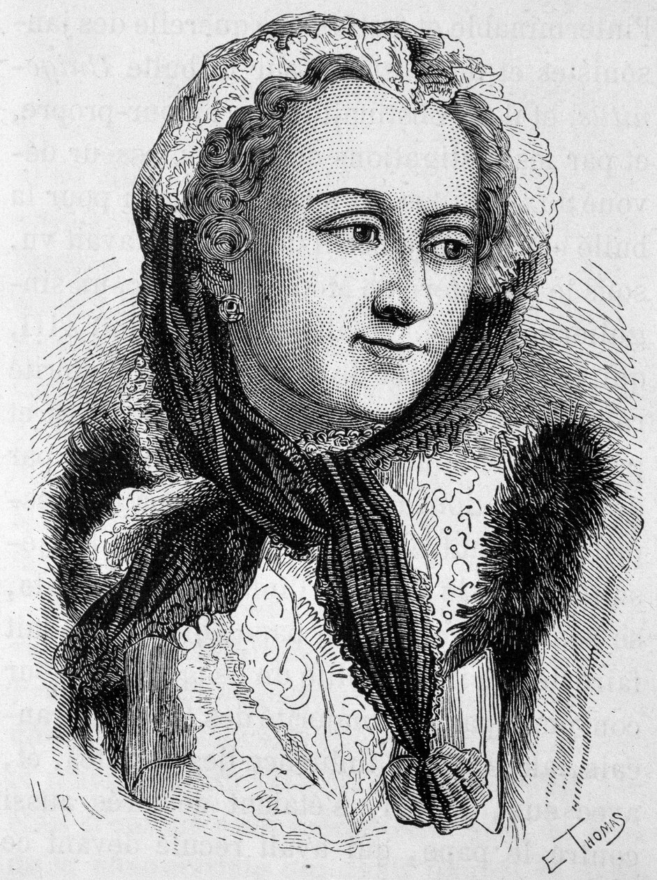 Portrett av Marie Leszczynska (1703 - 1768). Gravering av slutten av 1800-tallet i "Histoire de France"" av H. Martin. av Unknown artist