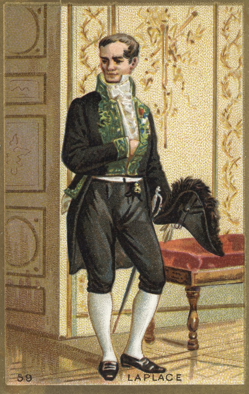 Portrett av Marquis Pierre Simon de Laplace (1749-1827), fransk astronom, matematiker og fysiker. Kromolitografi fra 1800-tallet. av Unknown artist