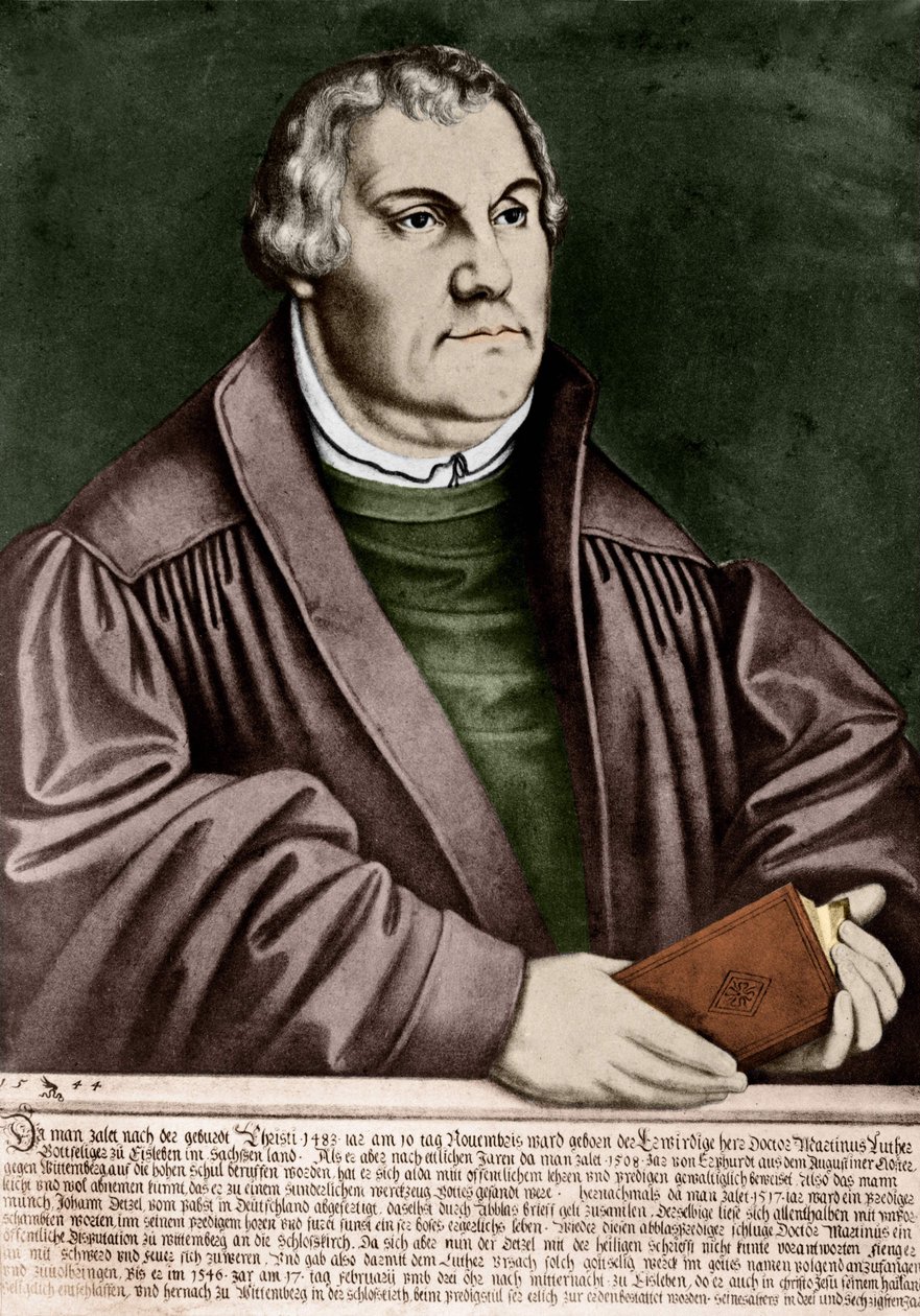 Portrett av Martin Luther (1483 - 1546) - Gravering 1544 av Unknown artist