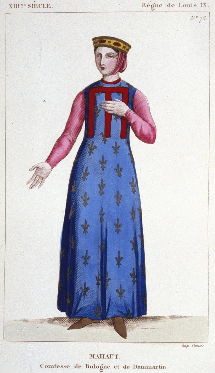 Portrett av Mathilde de Dammartin (ca. 1202-1259) eller Mahaut, grevinne av Boulogne og Dammartin (Mathilde II) og d