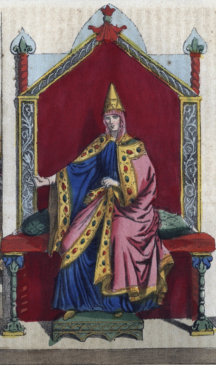 Portrait of Matilda of Tuscany also known as Matilda of Canoss (Matilde or Mathilda) (1046 - 1115) Italian noblewoman - engraving from “” Usi e Costumi di Tutti i i Popoli dell