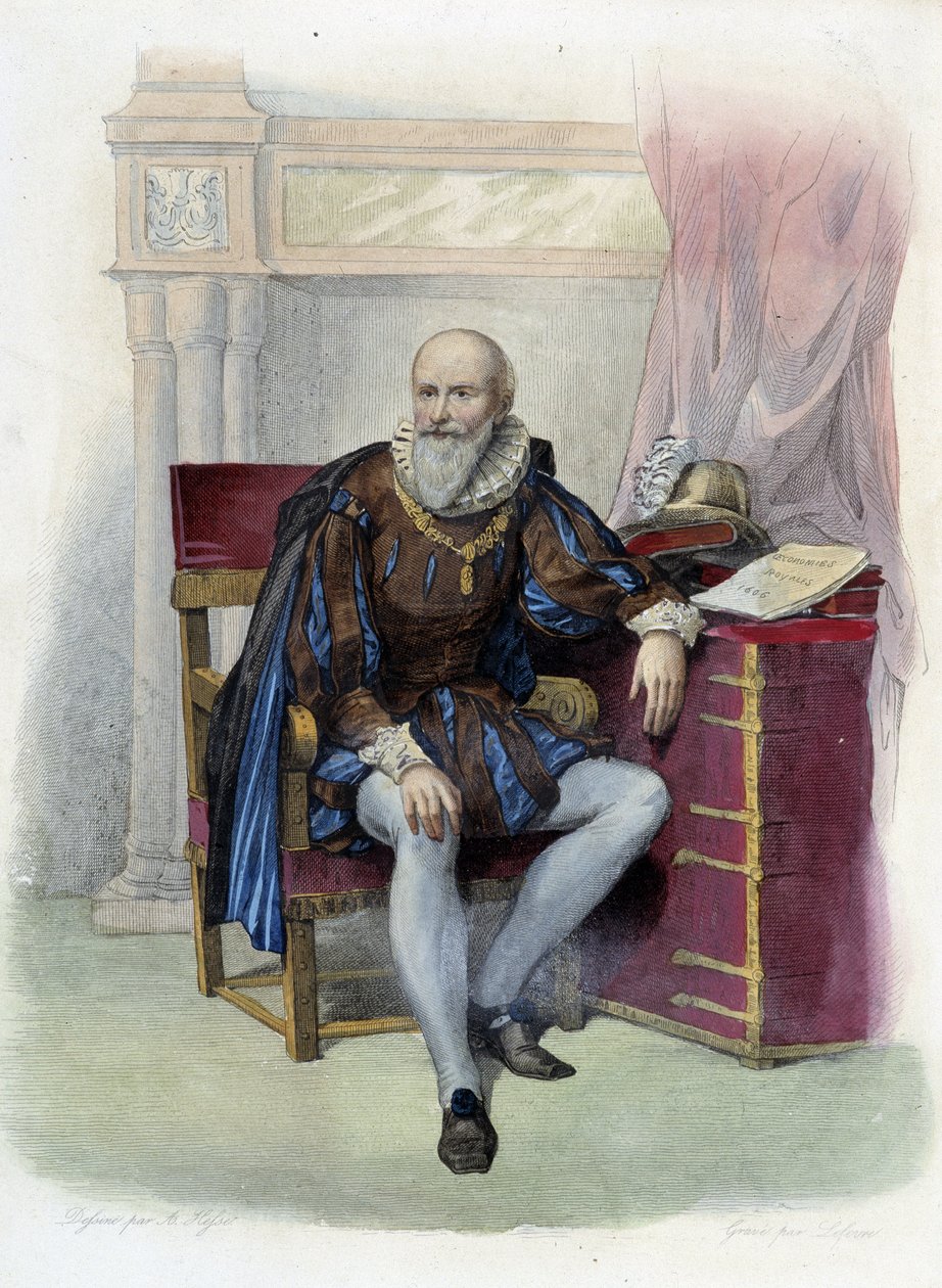 Portrett av Maximilian av Bethune (1560-1641), hertug av Sully, fransk statsmann - i "" Le Plutarque francais"" red. Mennechet, Paris av Unknown artist