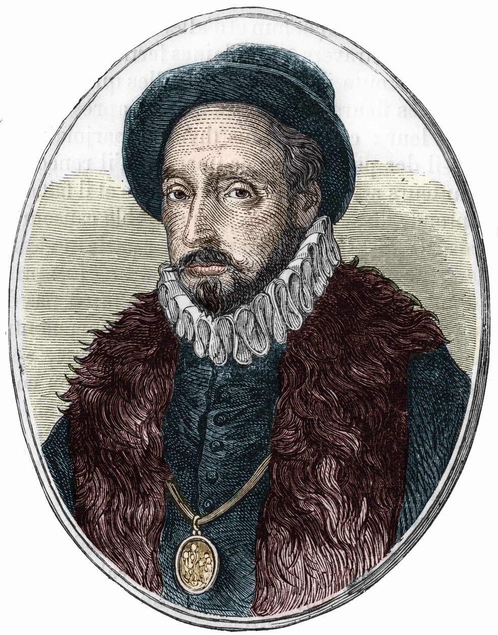 Portrett av Michel de Montaigne (1533-1592), fransk forfatter. av Unknown artist