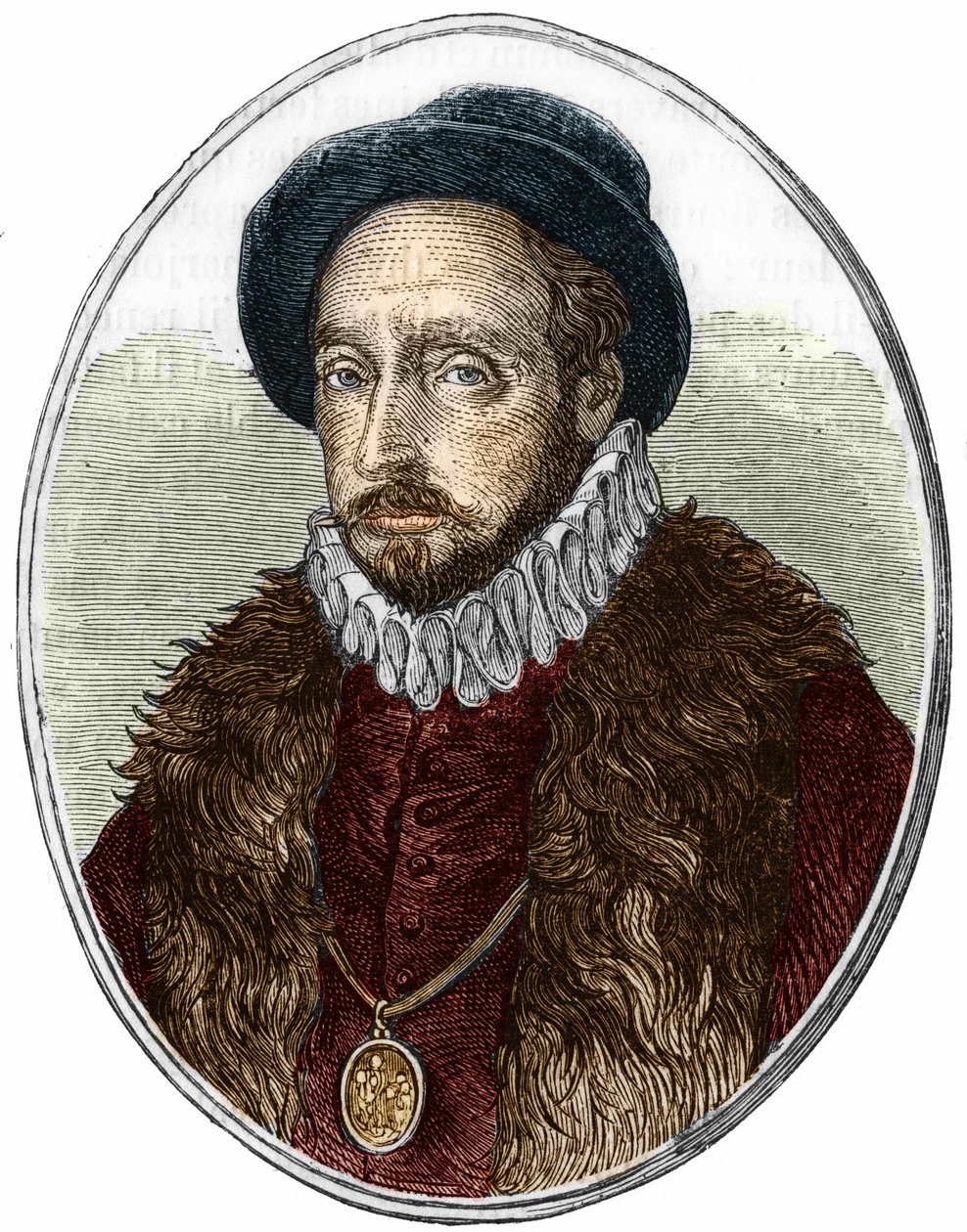 Portrait of Michel de Montaigne (1533-1592), French writer. av Unknown artist