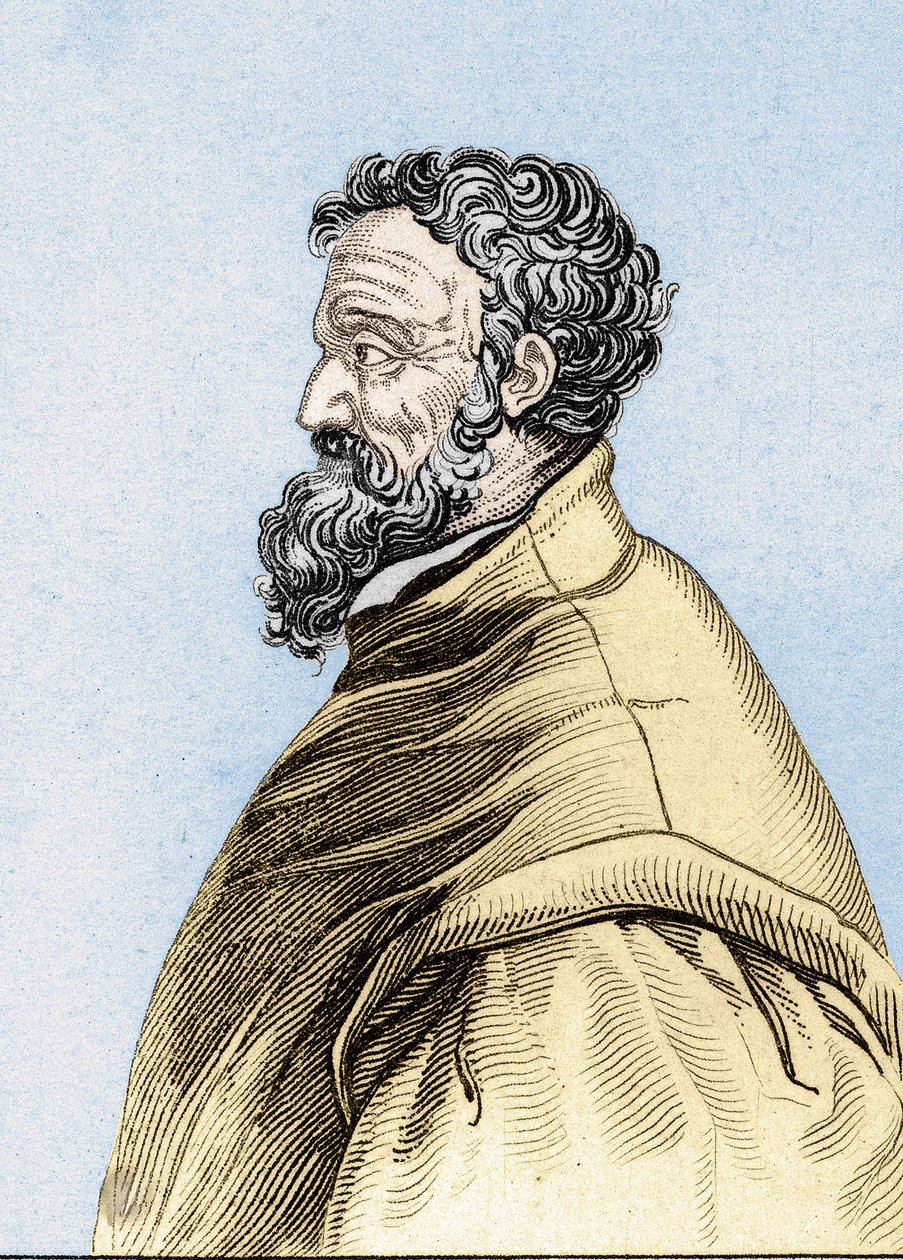 Portrett av Michelangelo Buonarroti dit Michelangelo (Michelangelo eller Michel Ange av Unknown artist