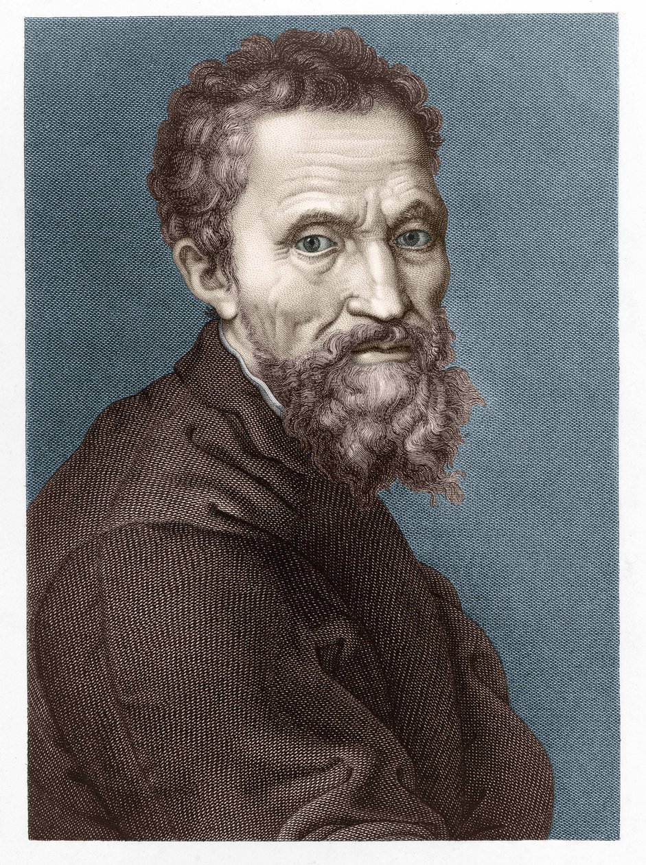 Portrett av Michelangelo Buonarroti dit Michelangelo (Michelangelo eller Michel Ange av Unknown artist