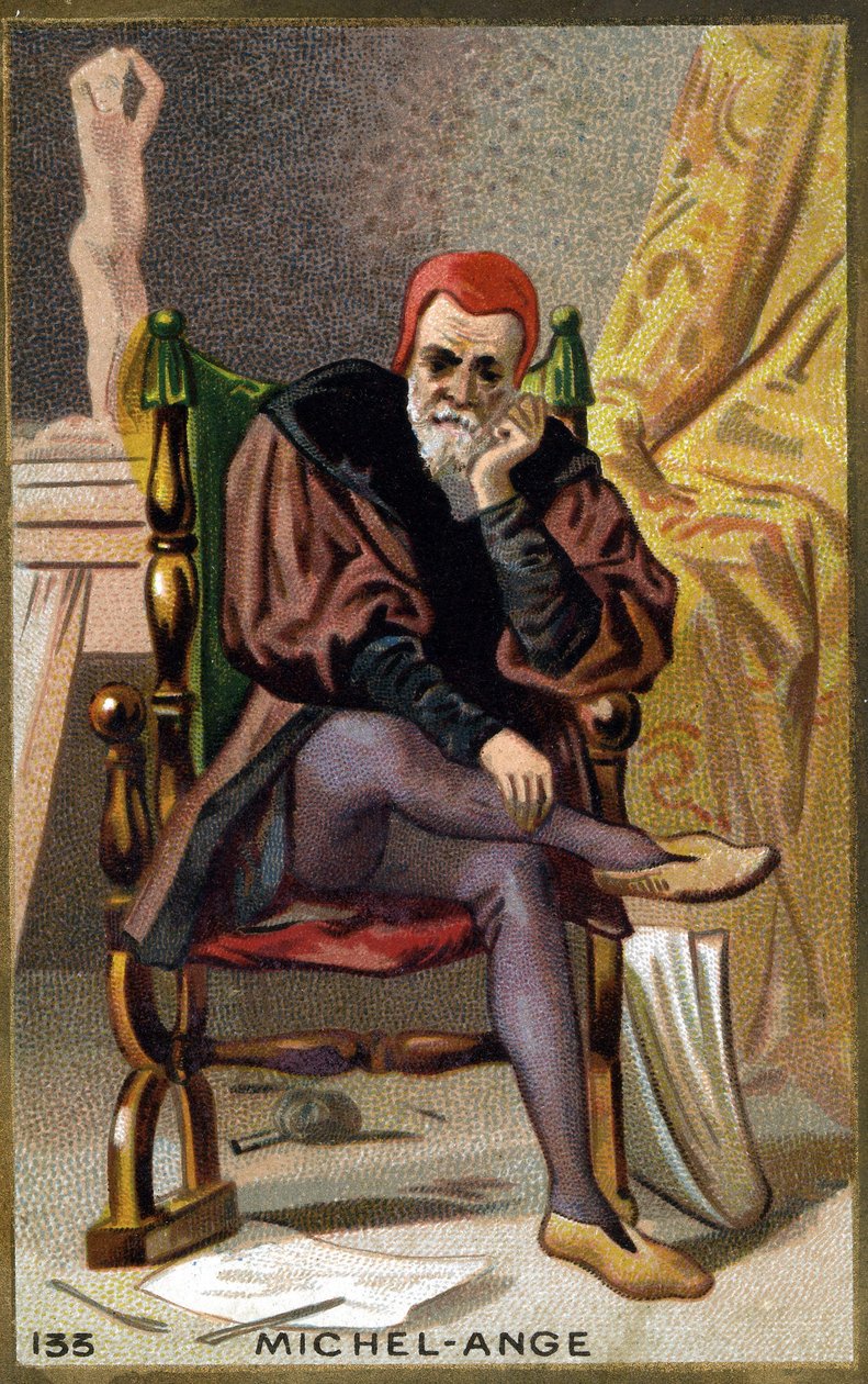 Portrett av Michelangelo Buonarroti dit Michelangelo (Michelangelo eller Michel Ange av Unknown artist