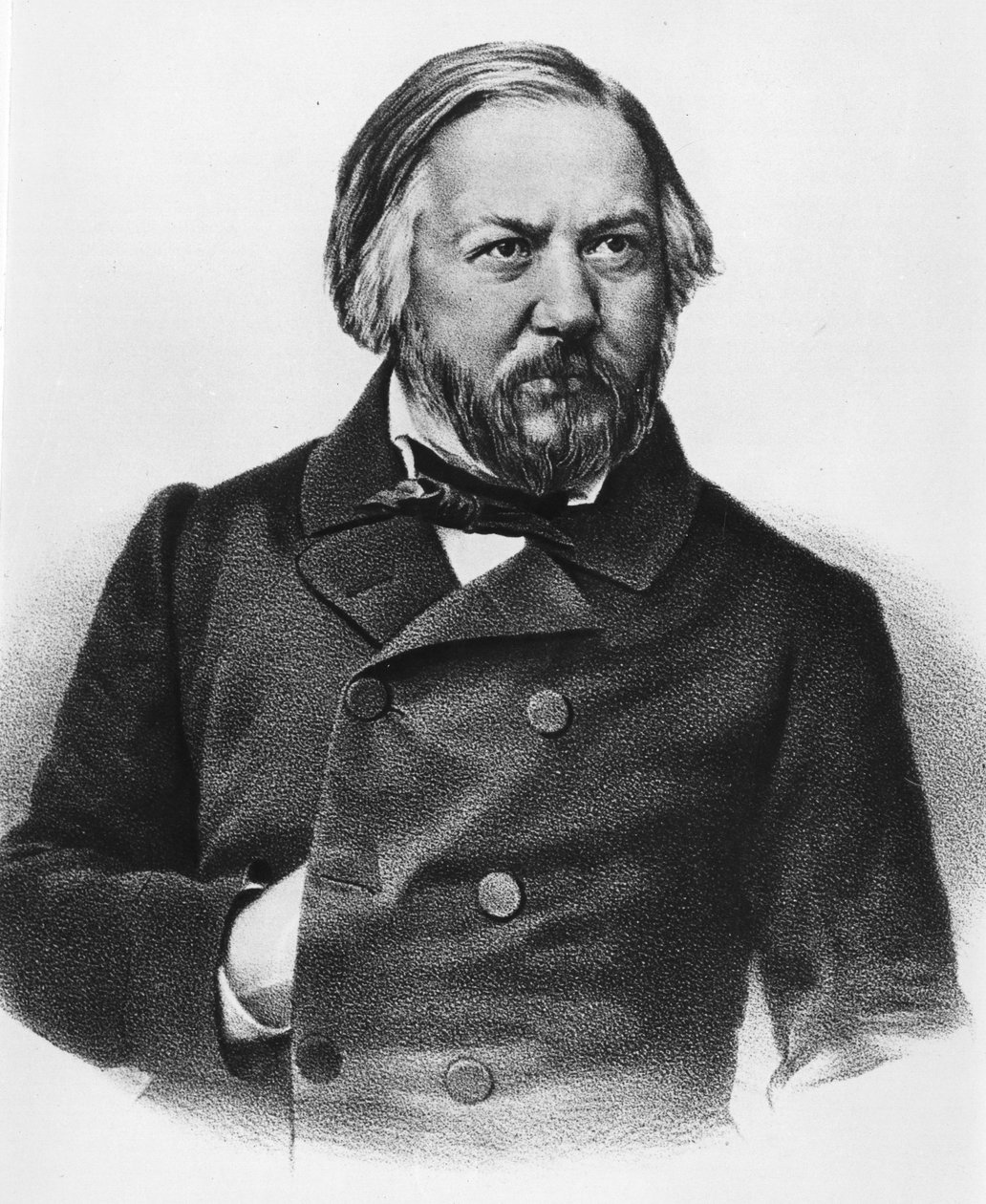Portrett av Mikhail Ivanovich Glinka 1804-1857 Russisk komponist. av Unknown artist