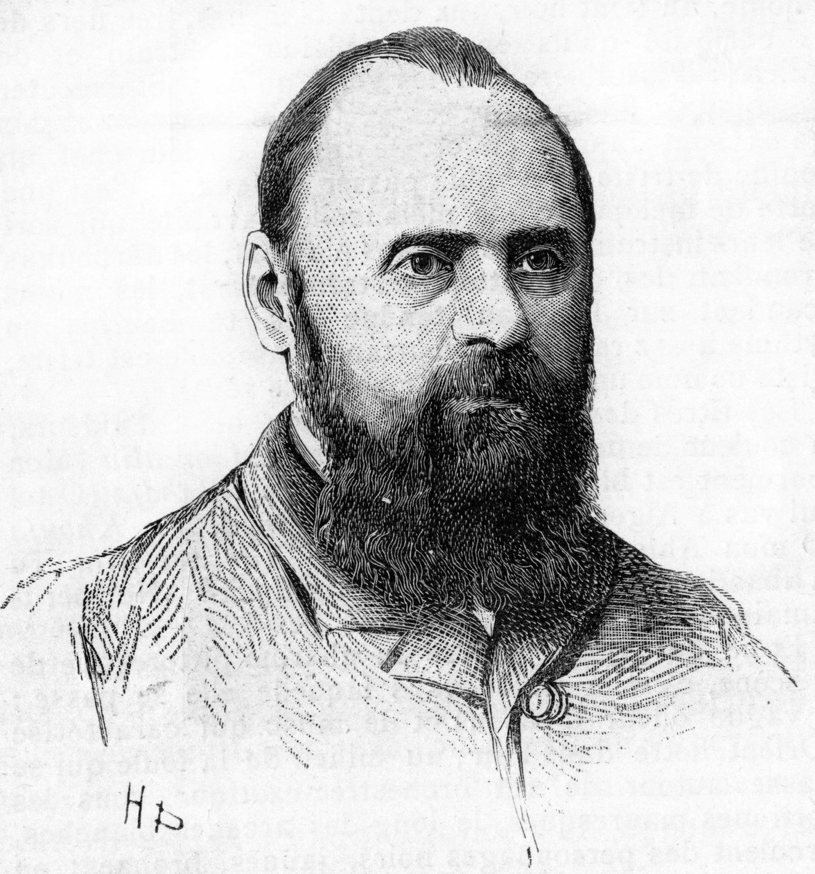 Portrett av Mily (Mili, Milli) Alexeyevich Balakirev (1837-1910) Pianist, dirigent og russisk komponist. Gravering fra 1889. av Unknown artist