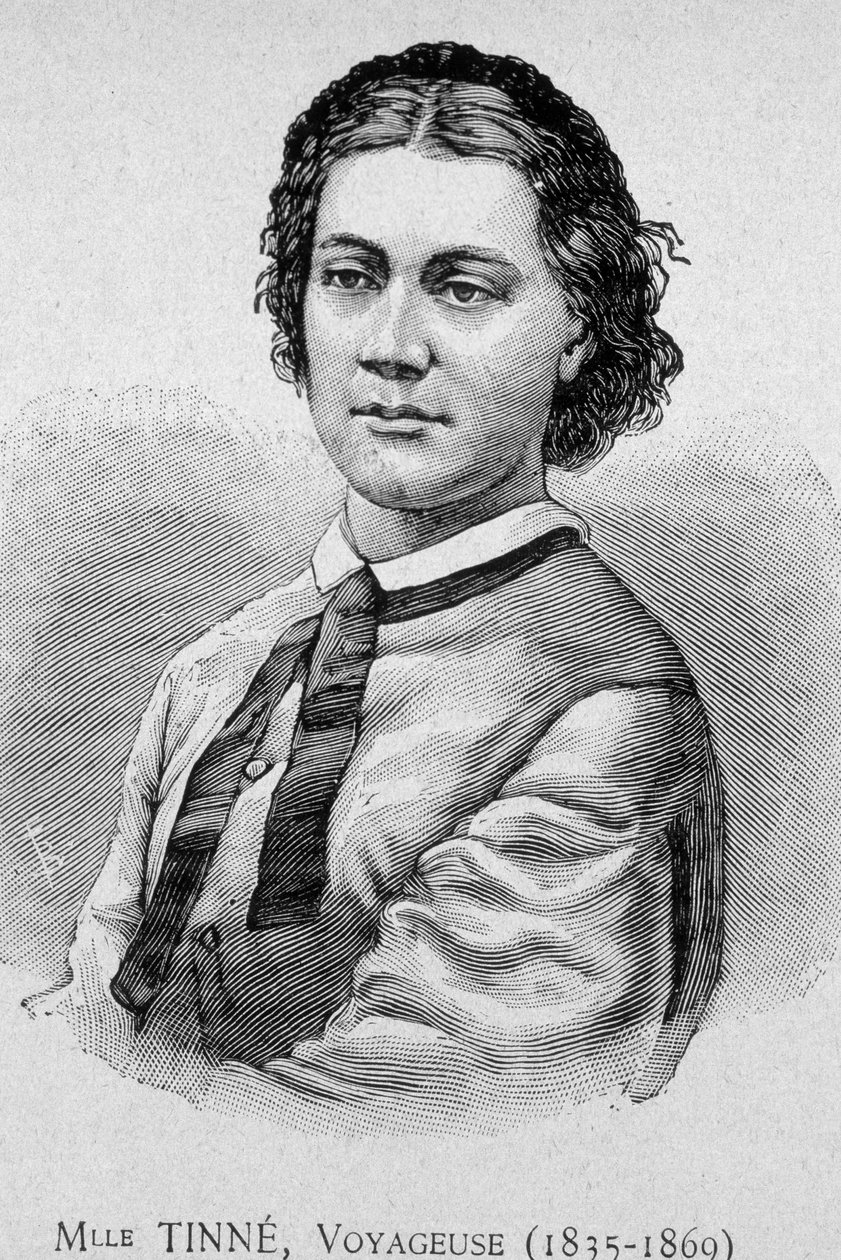Portrett av frøken Tinné, reisende (1835 - 1869) - grav. 1800-tallet av Unknown artist
