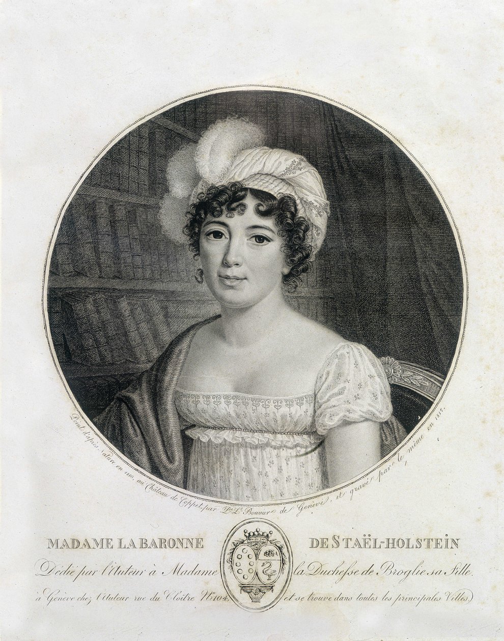 Portrett av Madame de Staël - gravering av Unknown artist