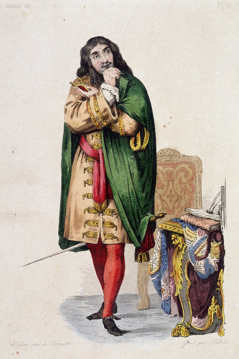 Portrett av Molière - i "" Le Plutarque francais"" utg. Mennechet, vol. 5 av Unknown artist