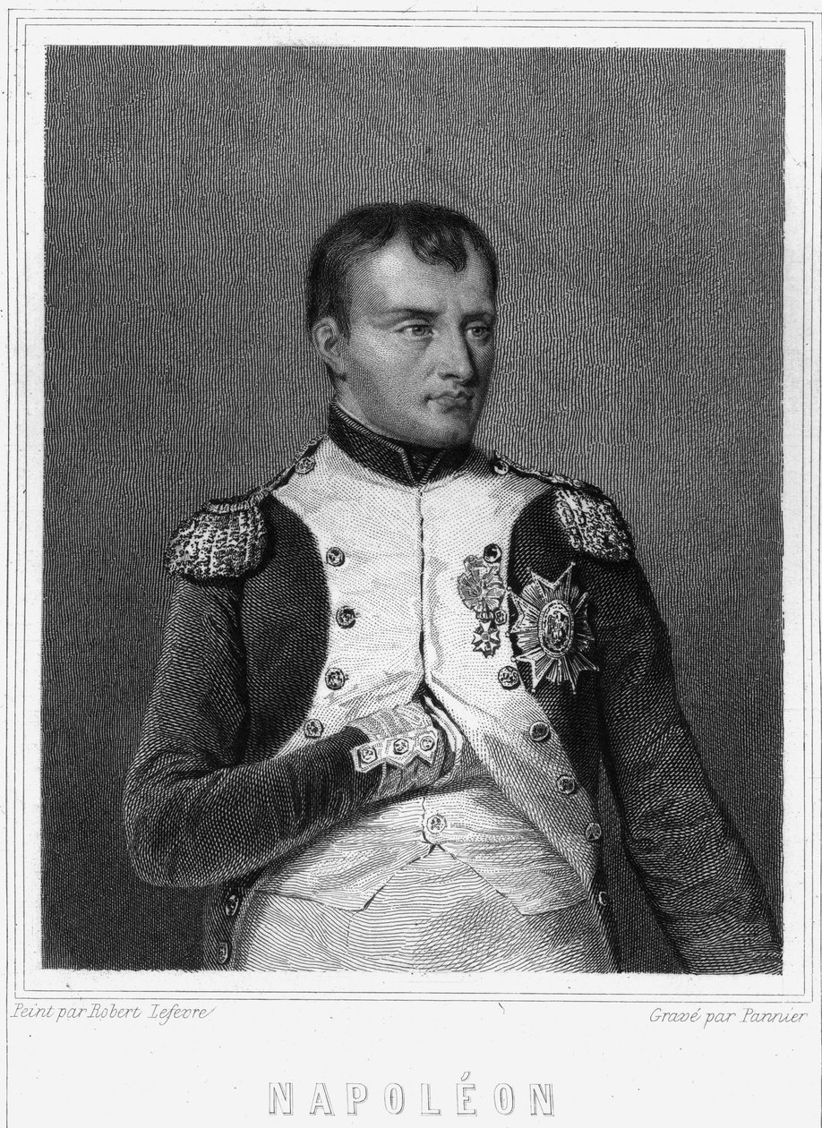 Portrett av Napoleon I (1769 - 1821), keiser av franskmennene - i "Histoire des Français"" av Lavallée, gravering, sd. av Unknown artist