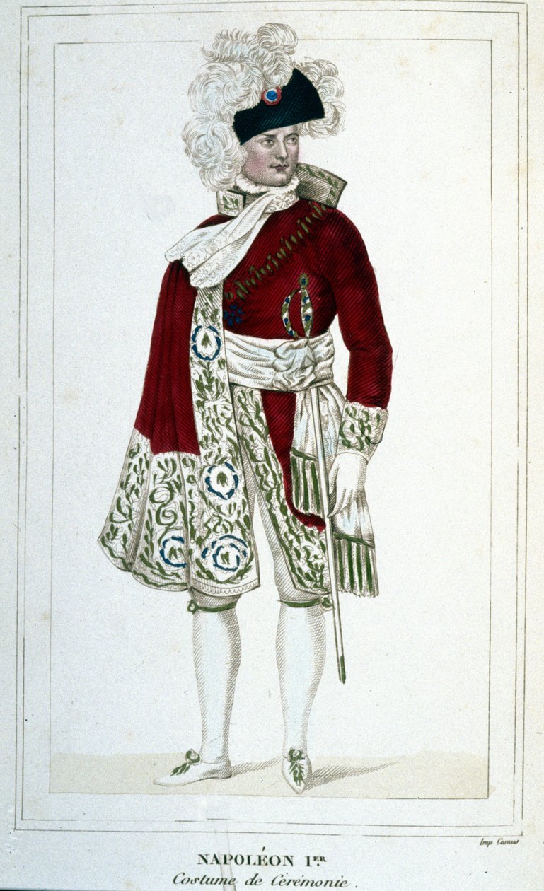 Portrett av Napoleon I (1769 - 1821) i seremoniell drakt. av Unknown artist
