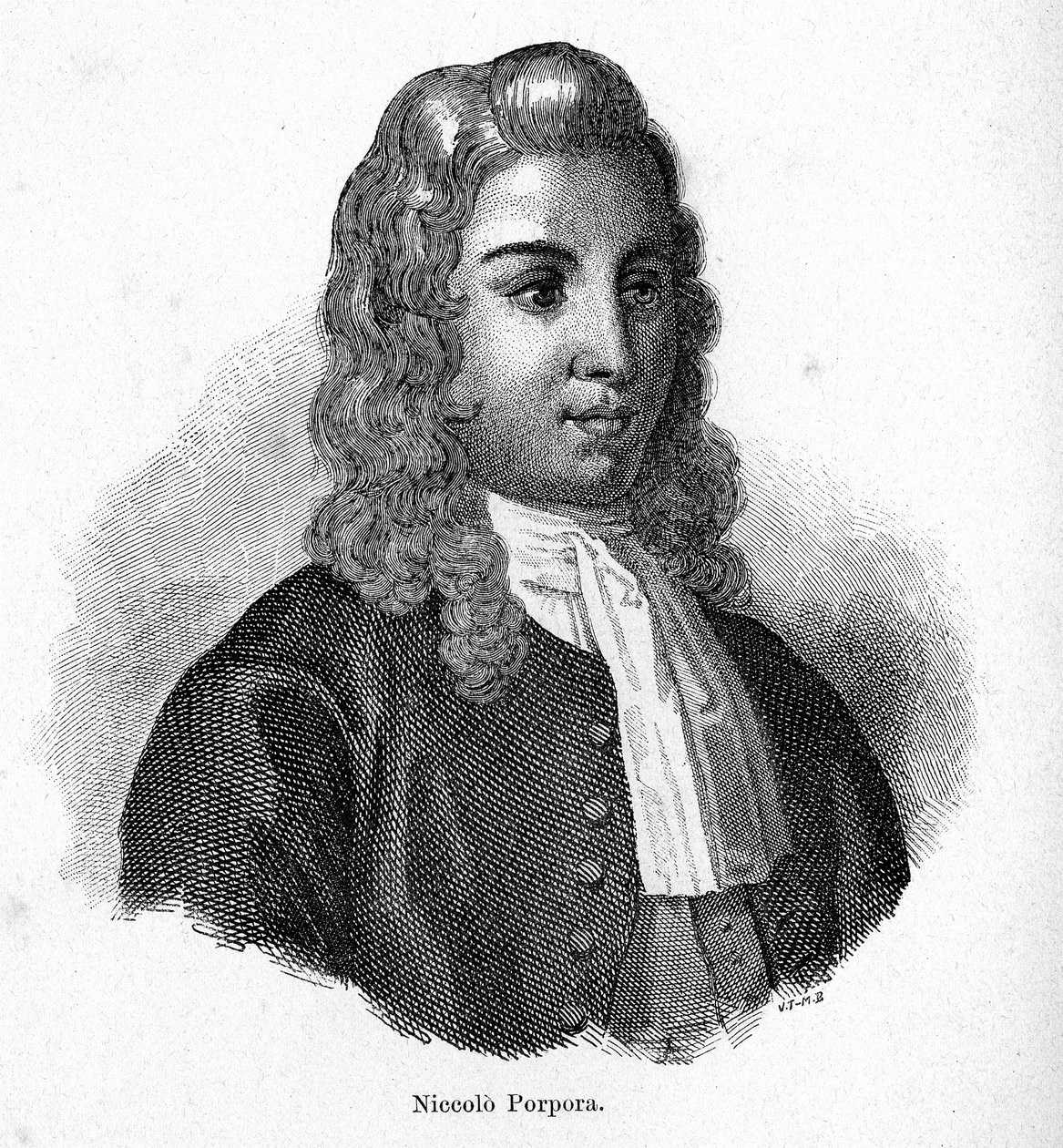 Portrett av Nicola Porpora (1686 - 1768) italiensk komponist. av Unknown artist
