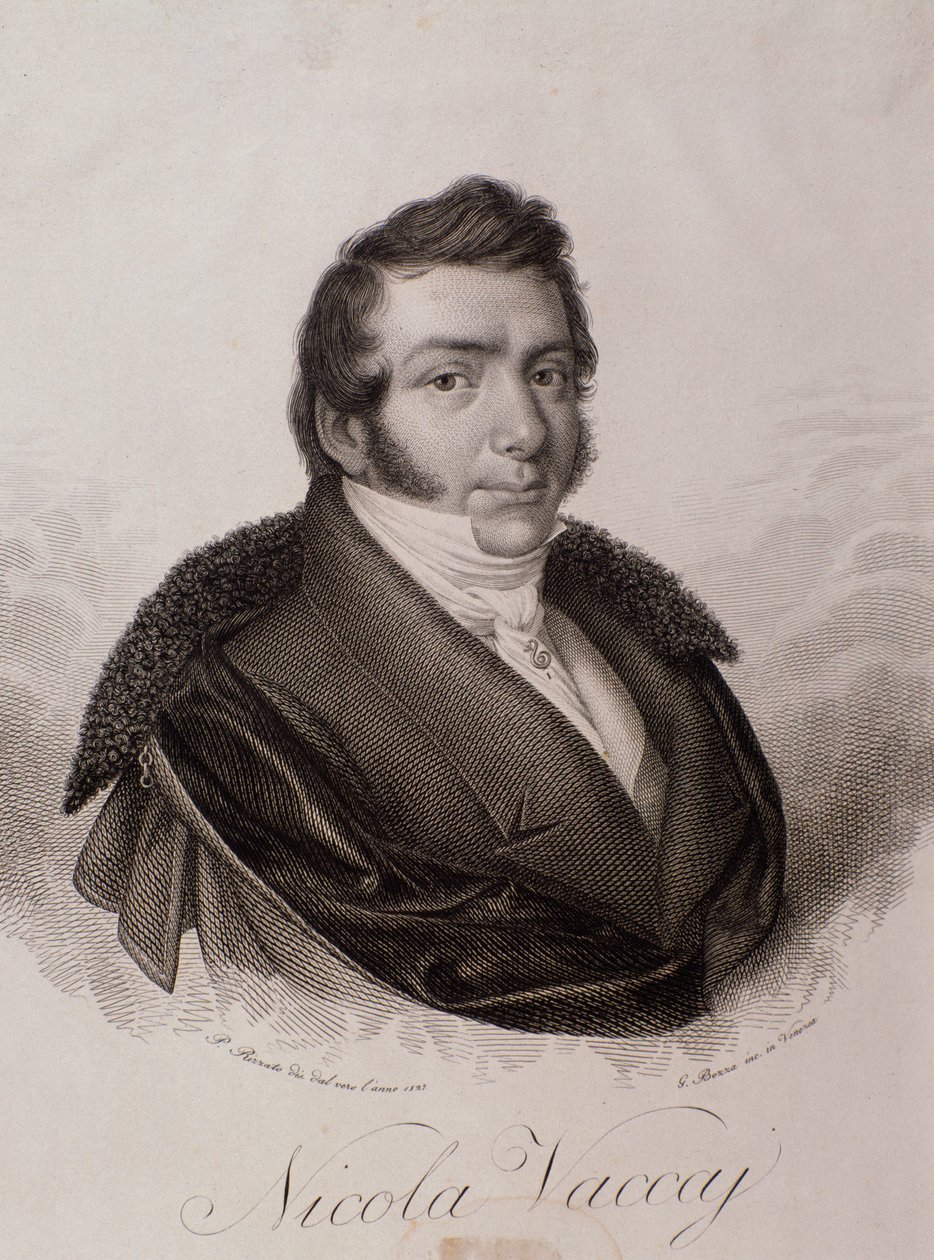 Portrett av Nicola Vaccai (gravering av Unknown artist