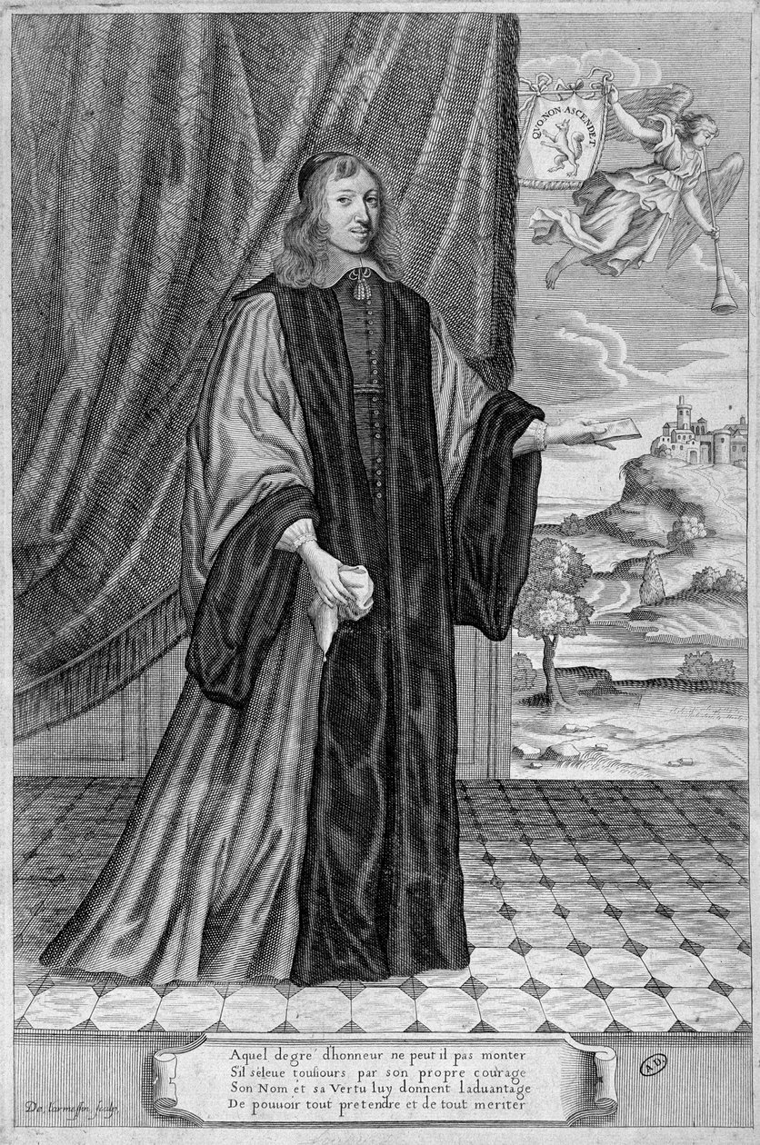 Portrett av Nicolas Fouquet. sd. Gravering av 1800-tallet av Unknown artist