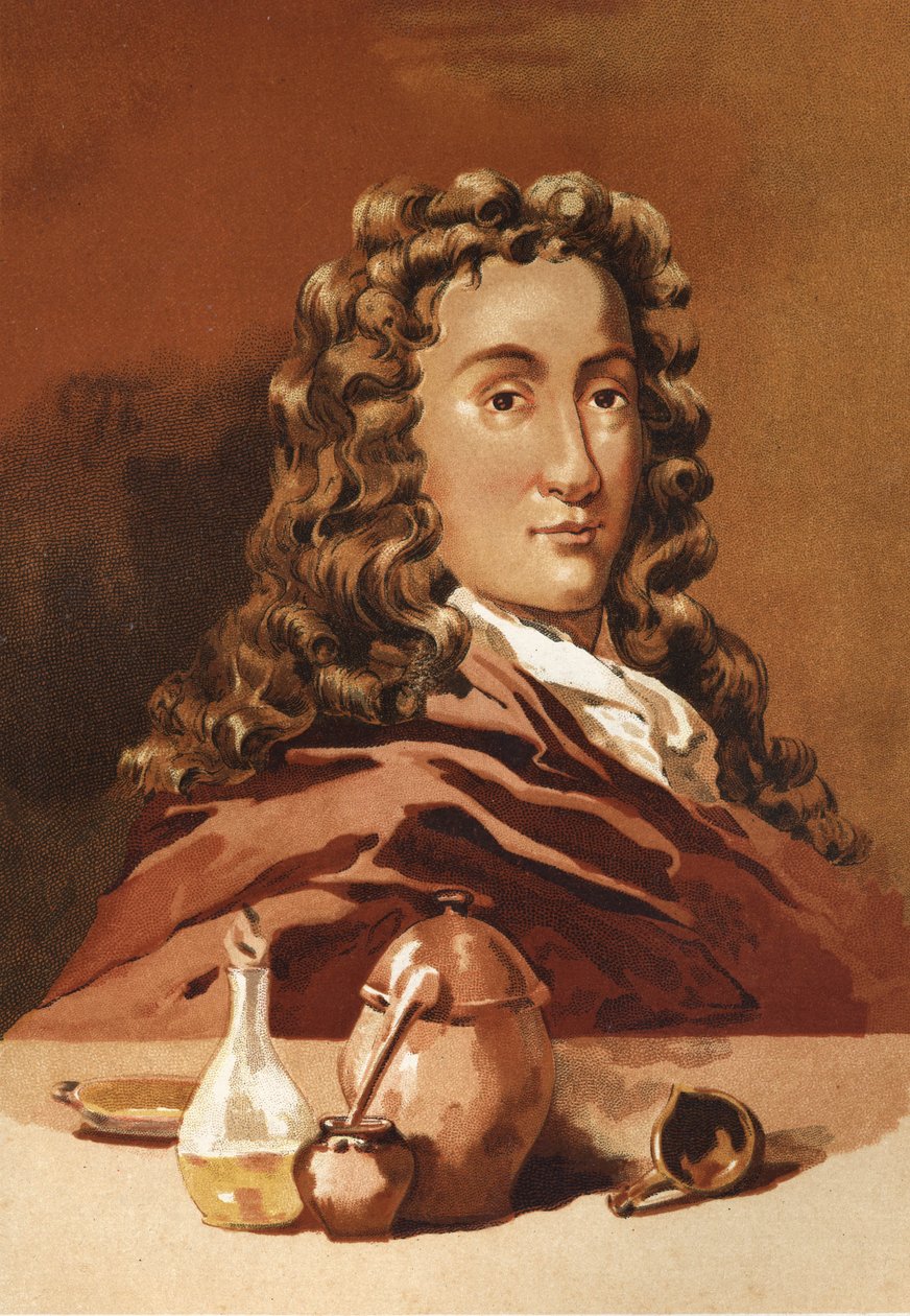 Portrett av Nicolas Lémery. Fransk apotek og kjemiker (Rouen av Unknown artist