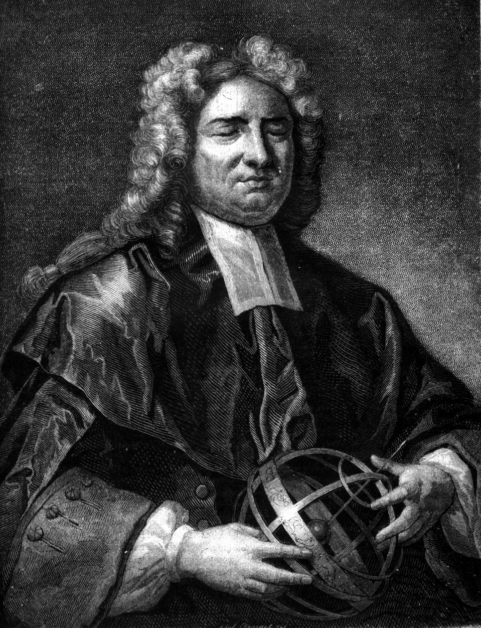 Portrett av Nicolas Saunderson (1682 - 1739), blind, professor i matematikk ved University of Cambridge. Gravering. av Unknown artist
