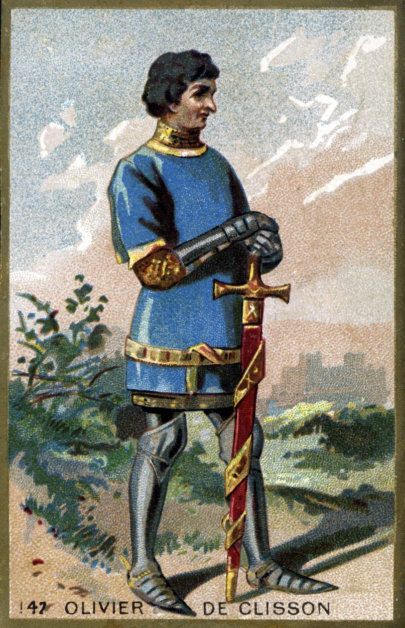 Portrett av Olivier de Clisson (1336 - 1407). Kromolitografi fra slutten av 1800-tallet. av Unknown artist