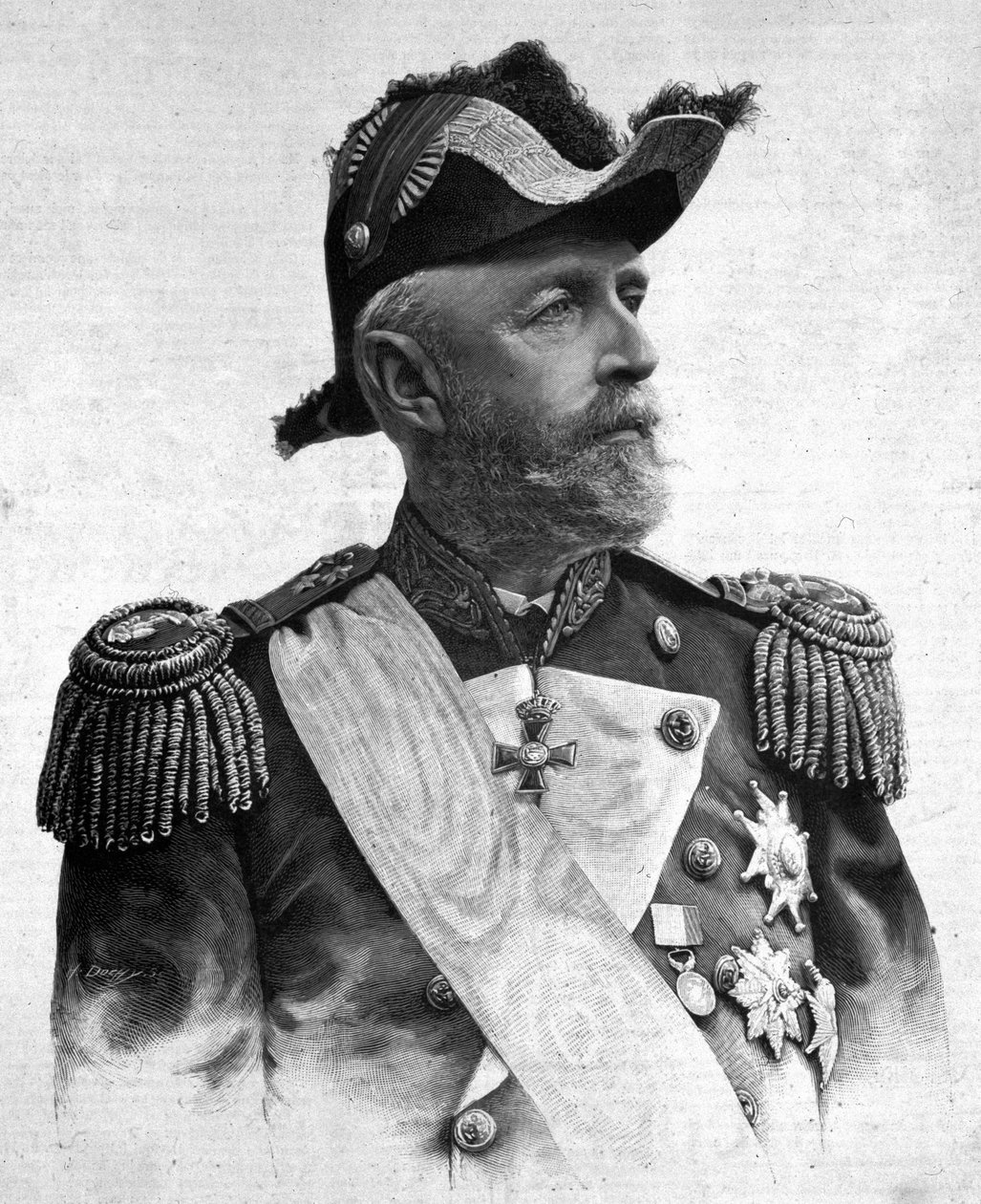 Portrett av Oscar II (1829-1907), konge av Sverige og Norge. av Unknown artist