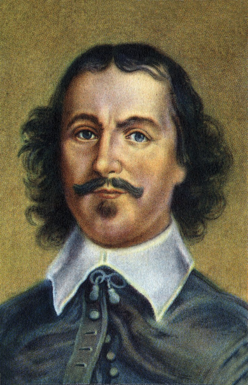 Portrett av den tyske fysikeren Otto von Guericke. av Unknown Artist