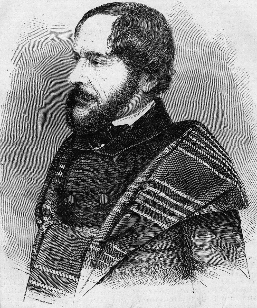 Portrett av PHILARETE CHASLE (1798-1873) kritiker og mann med franske bokstaver. Gravering av 1873 av Unknown artist