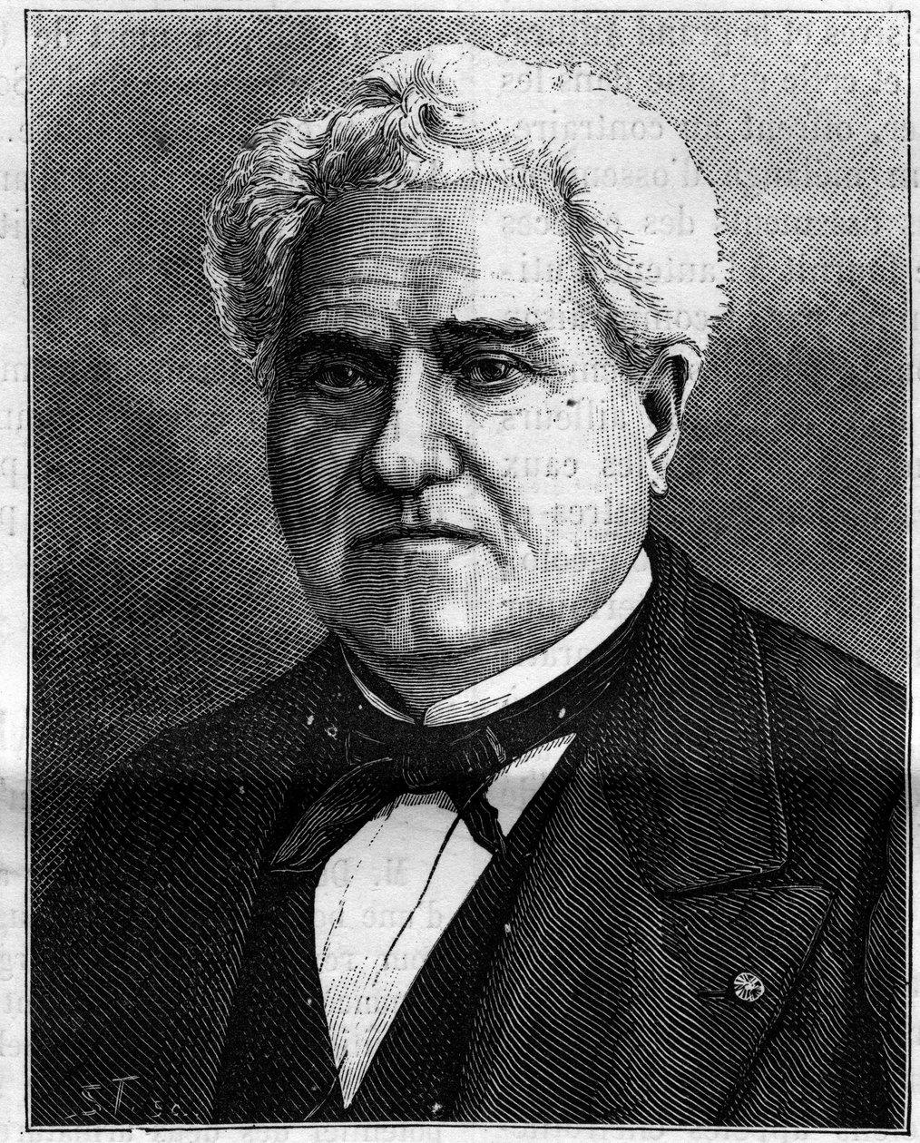 Portrett av Paul Gervais (1816-1879), fransk zoolog og paleontolog. Gravering i "" La Nature"" av Unknown artist