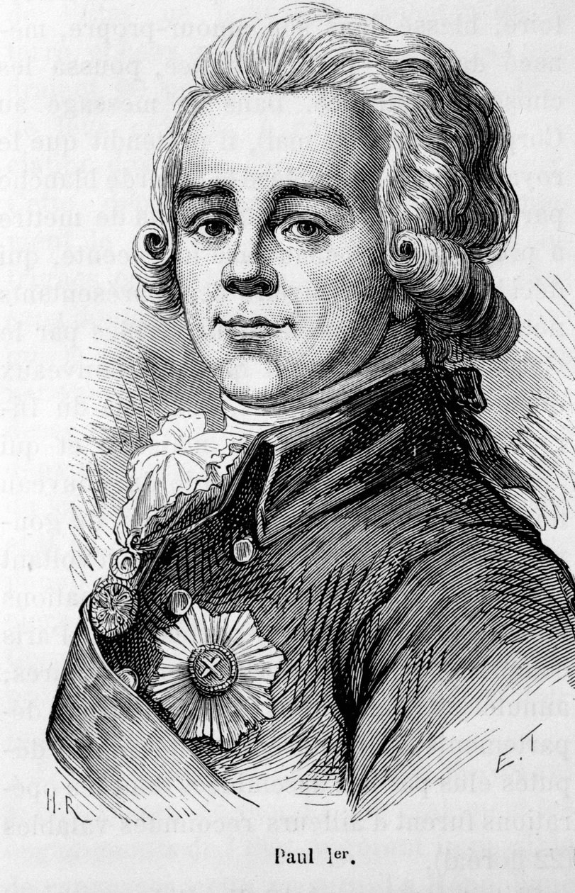 Portrait of Paul I Petrovich (1754-1801), Tsar of Russia av Unknown artist