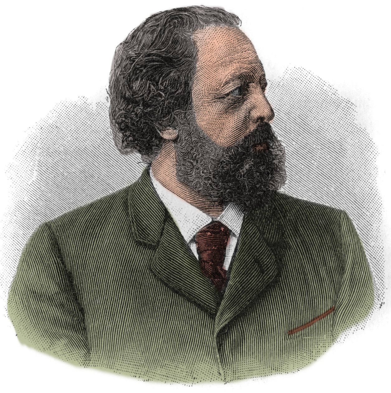 Portrett av Paul Johann Ludwig von Heyse (1830-1914) tysk forfatter. av Unknown artist