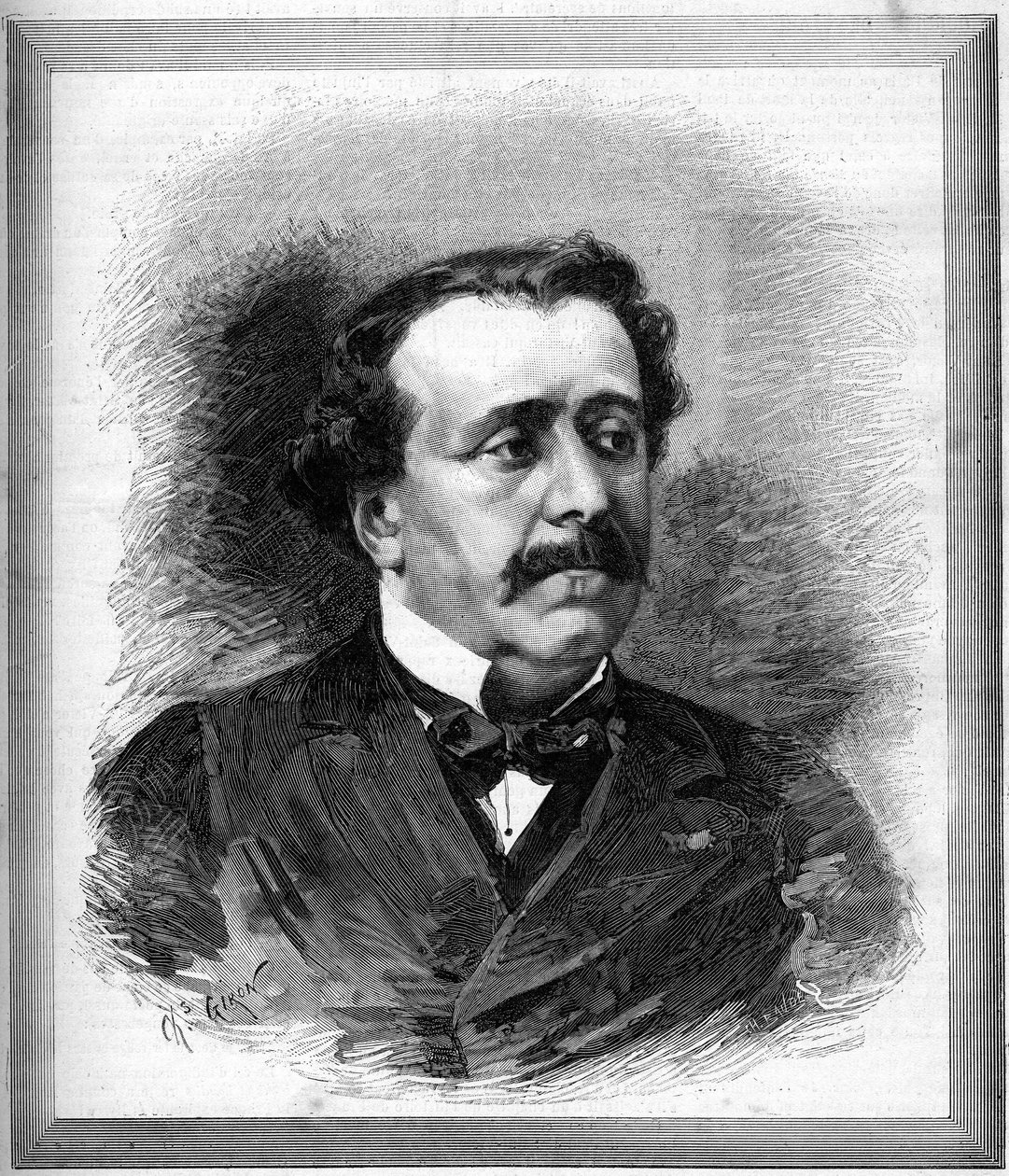 Portrett av Paul de Saint-Victor (Saint Victor) (1825-1881) fransk forfatter. av Unknown artist