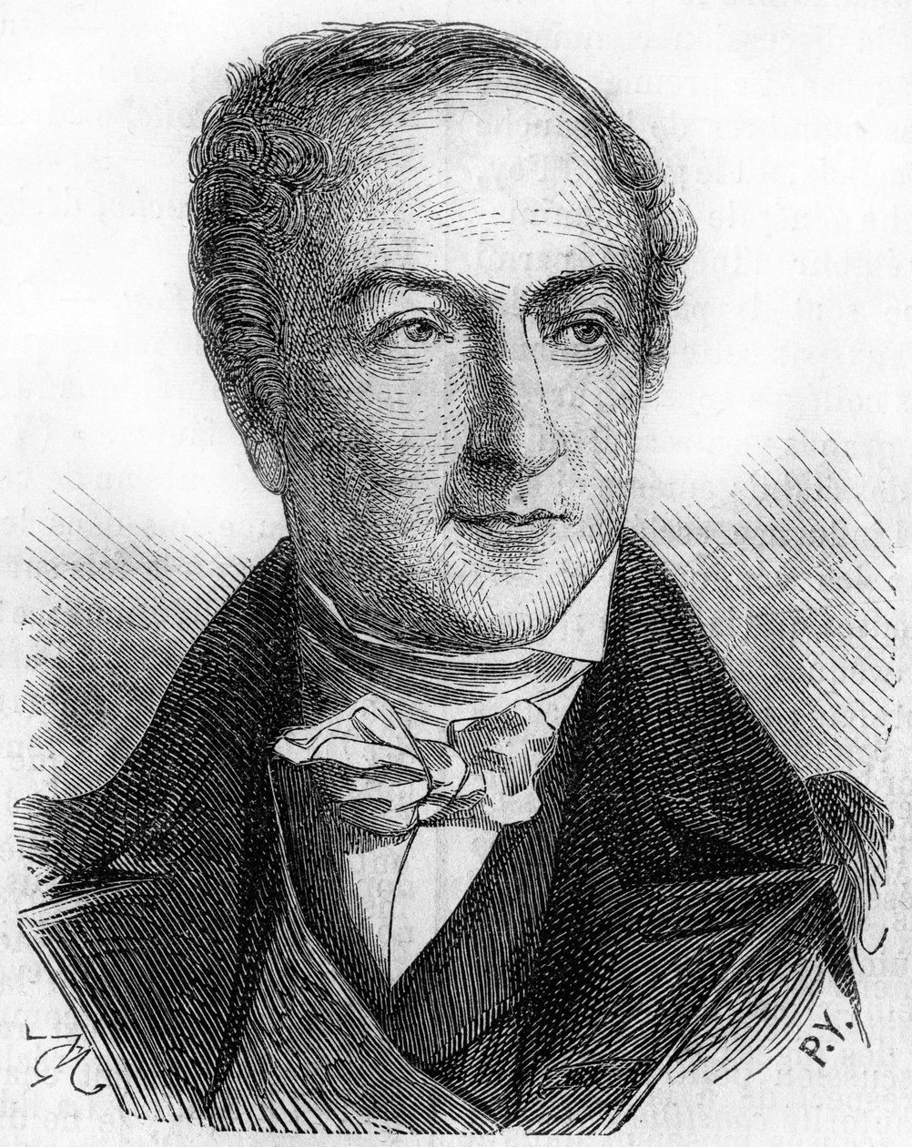 Portrett av Peyronnet (eller Peyronet), fransk politiker (1778 - 1854). av Unknown artist