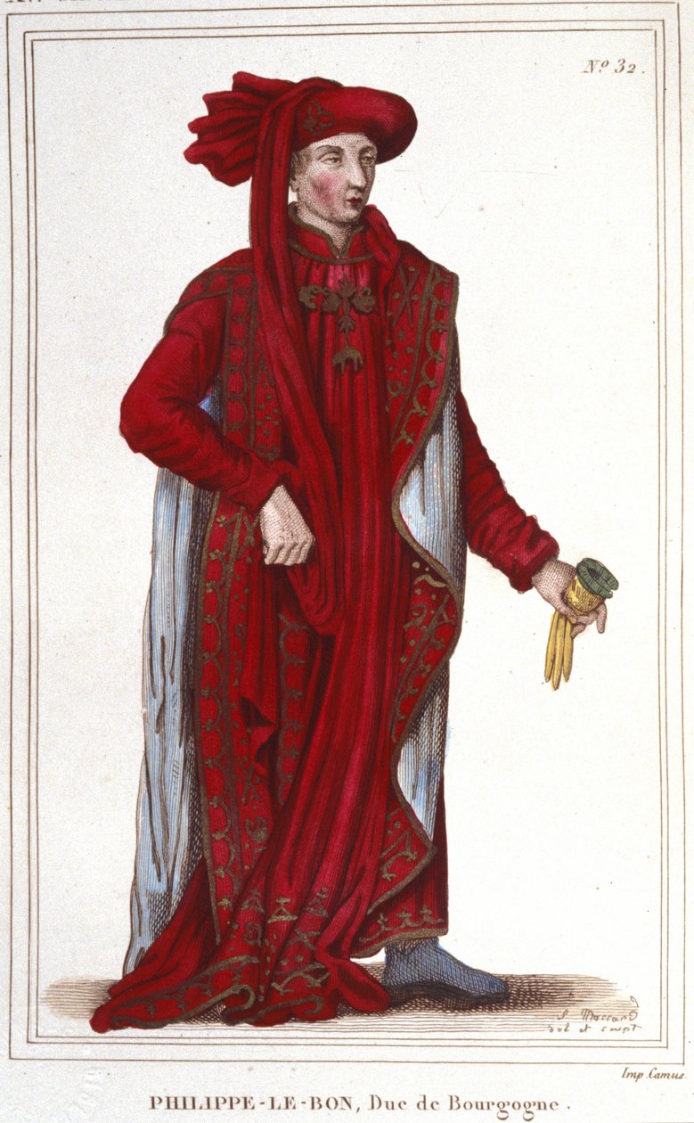 Portrett av Filip III den gode (1396-1467), gravering av hertugen av Burgund fra 1830 av Unknown artist