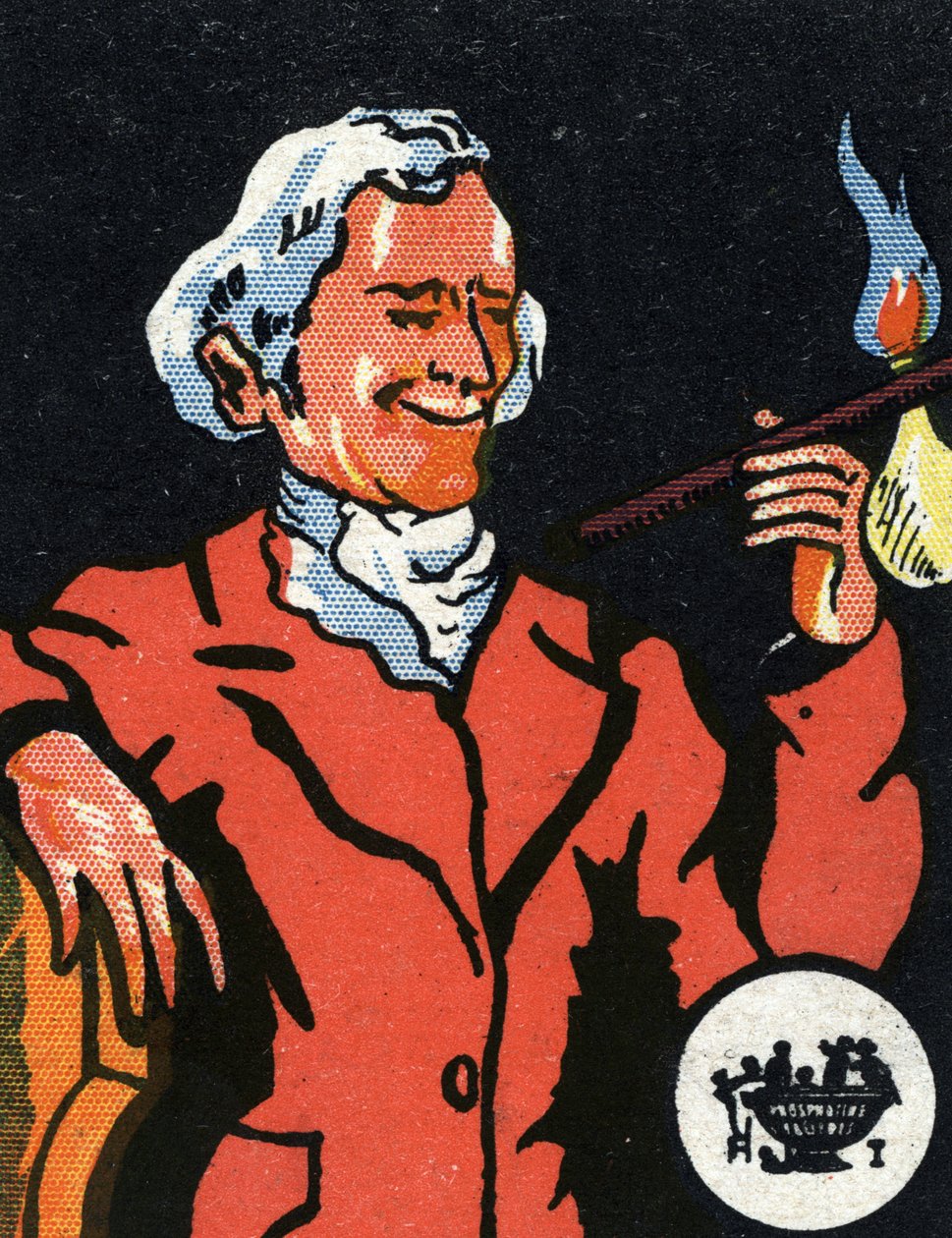 Portrett av Philippe Lebon (1767–1804), fransk ingeniør og kjemiker, oppfinner av tenngass (Philippe le Bon (eller Lebon), fransk ingeniør), kromolitografi fra begynnelsen av 1900-tallet av Unknown Artist