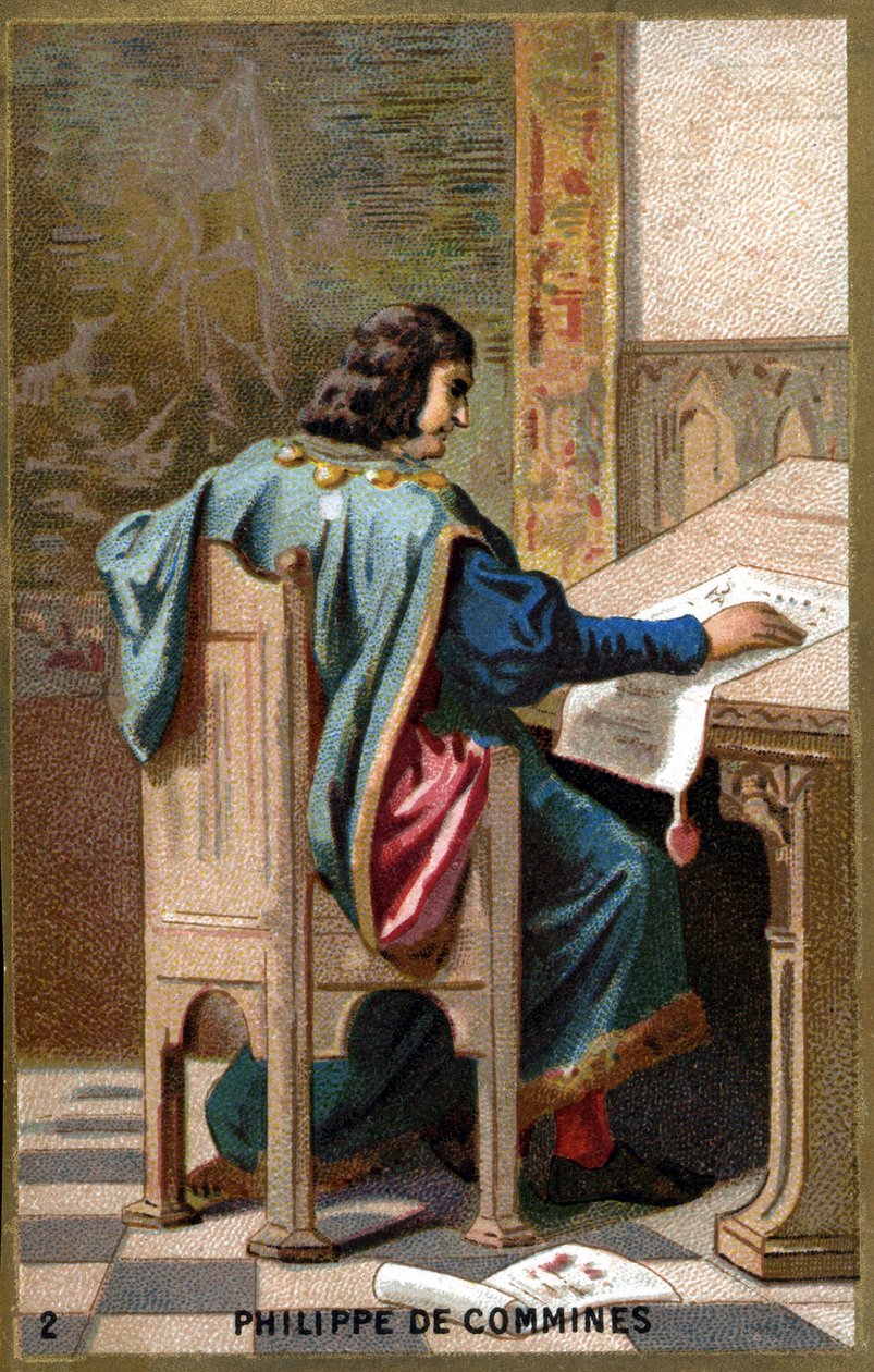Portrait of Philippe de Commines (Comynes or Comines) (1447-1511). Chromolithography of the 19th century. av Unknown artist