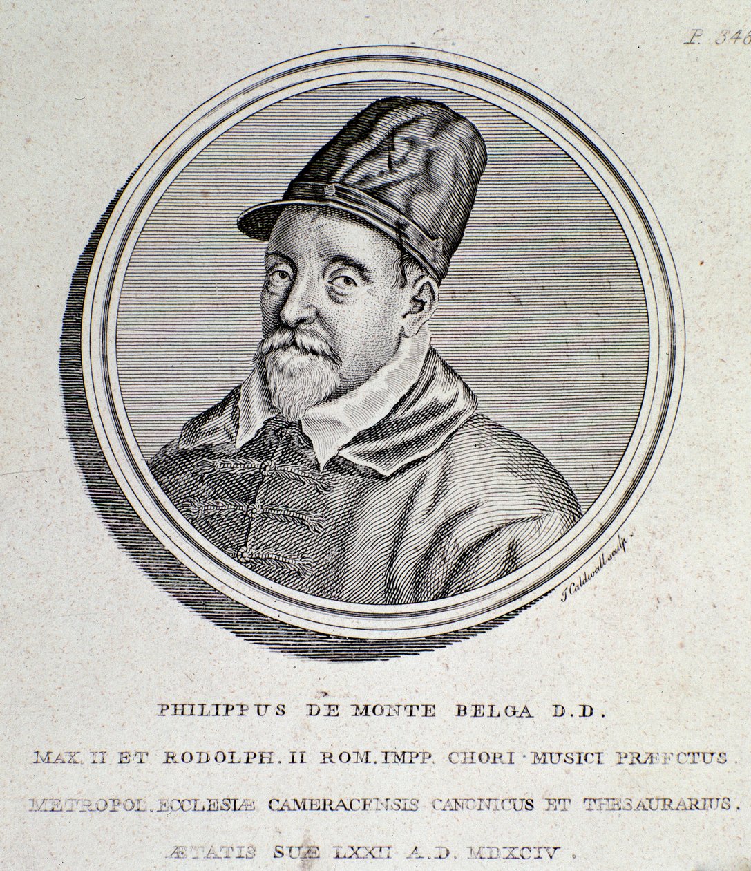 Portrett av Philippe de Monte (gravering av Unknown artist