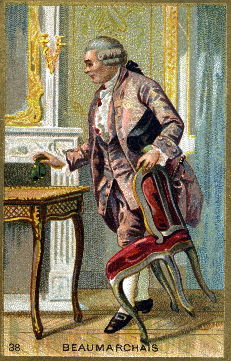 Portrett av Pierre-Augustin Caron de Beaumarchais (1732-1799), fransk forfatter og dramatiker. av Unknown artist